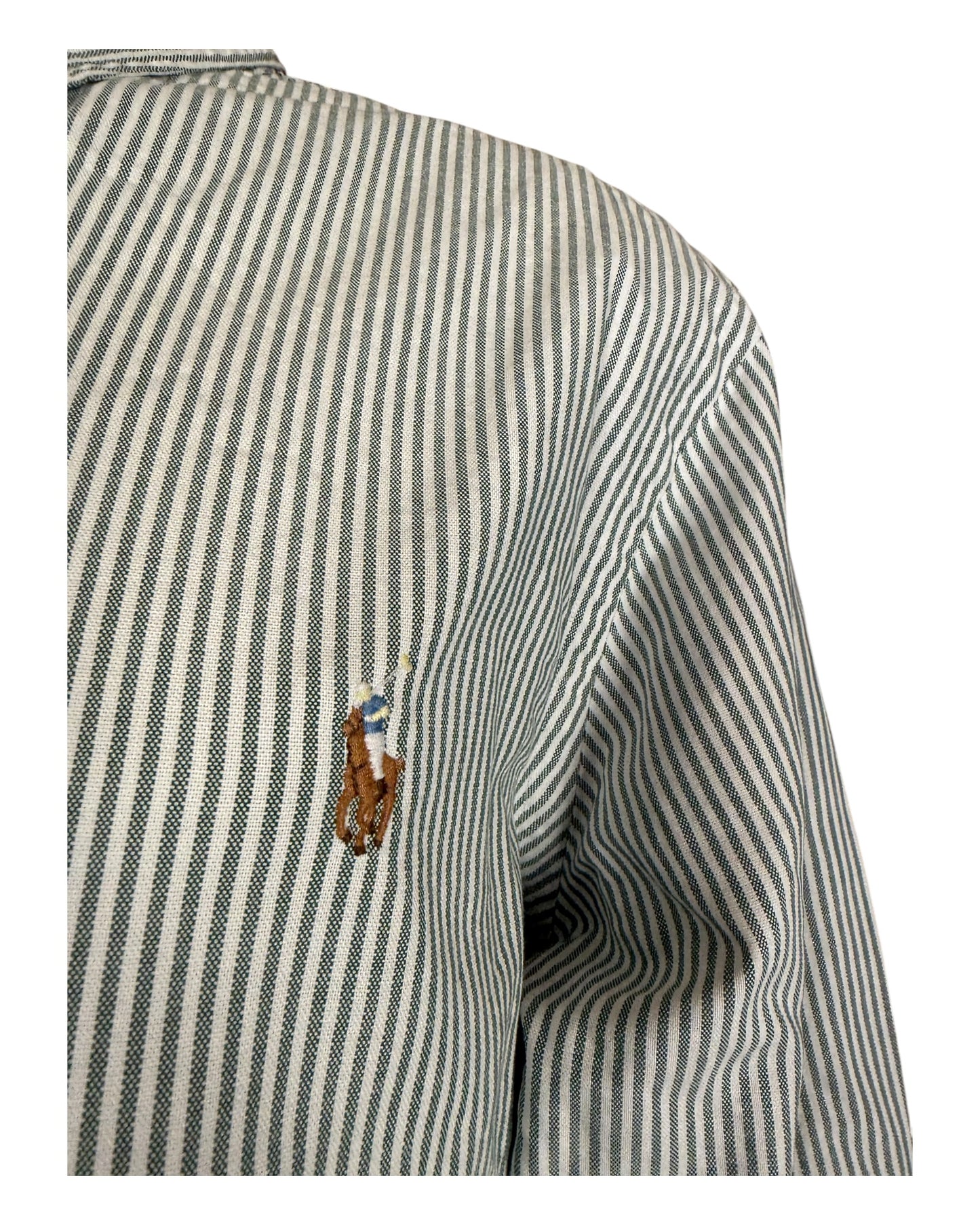 Polo Ralph Lauren Oxfordhemd grün weiß gestreift Größe L