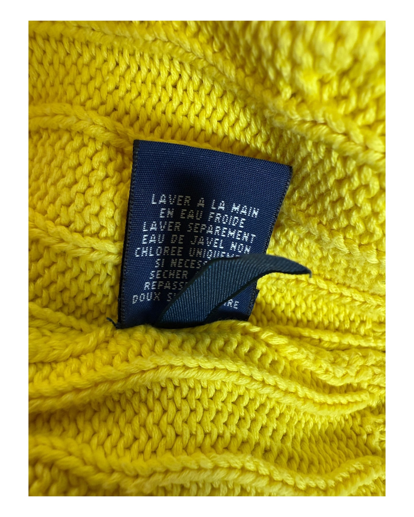 Polo Ralph Lauren Zopfmuster Pullover gelb Größe L