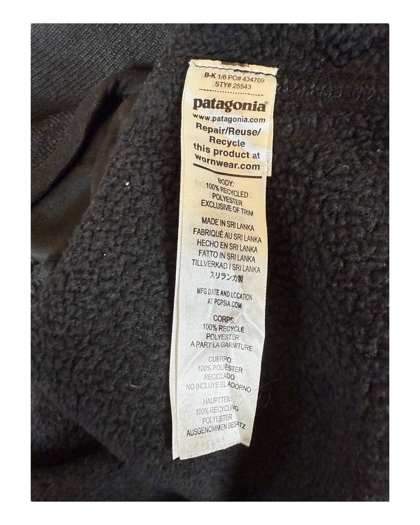 Patagonia Fleece Jacke schwarz Größe L
