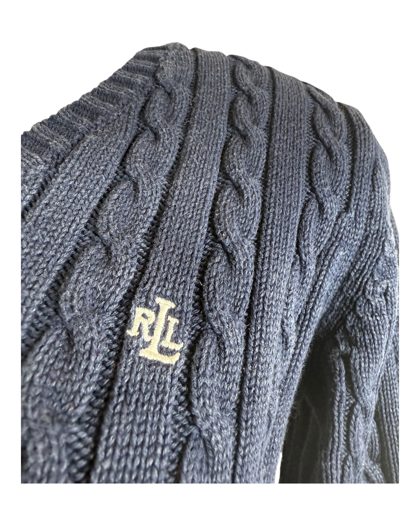 Polo Ralph Lauren Zopfmuster Pullover marineblau Größe S