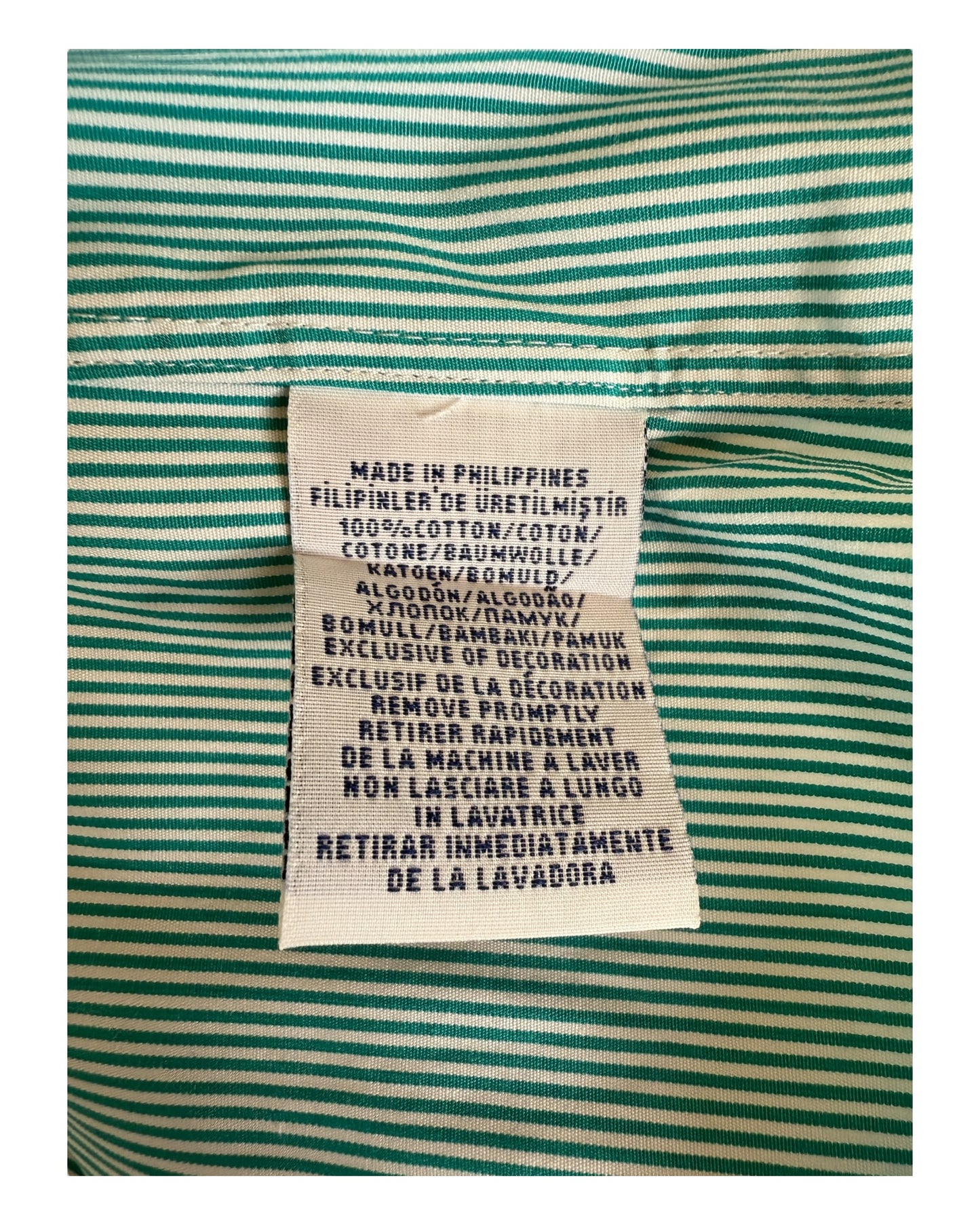Polo Ralph Lauren Hemd grün weiß gestreift Größe L