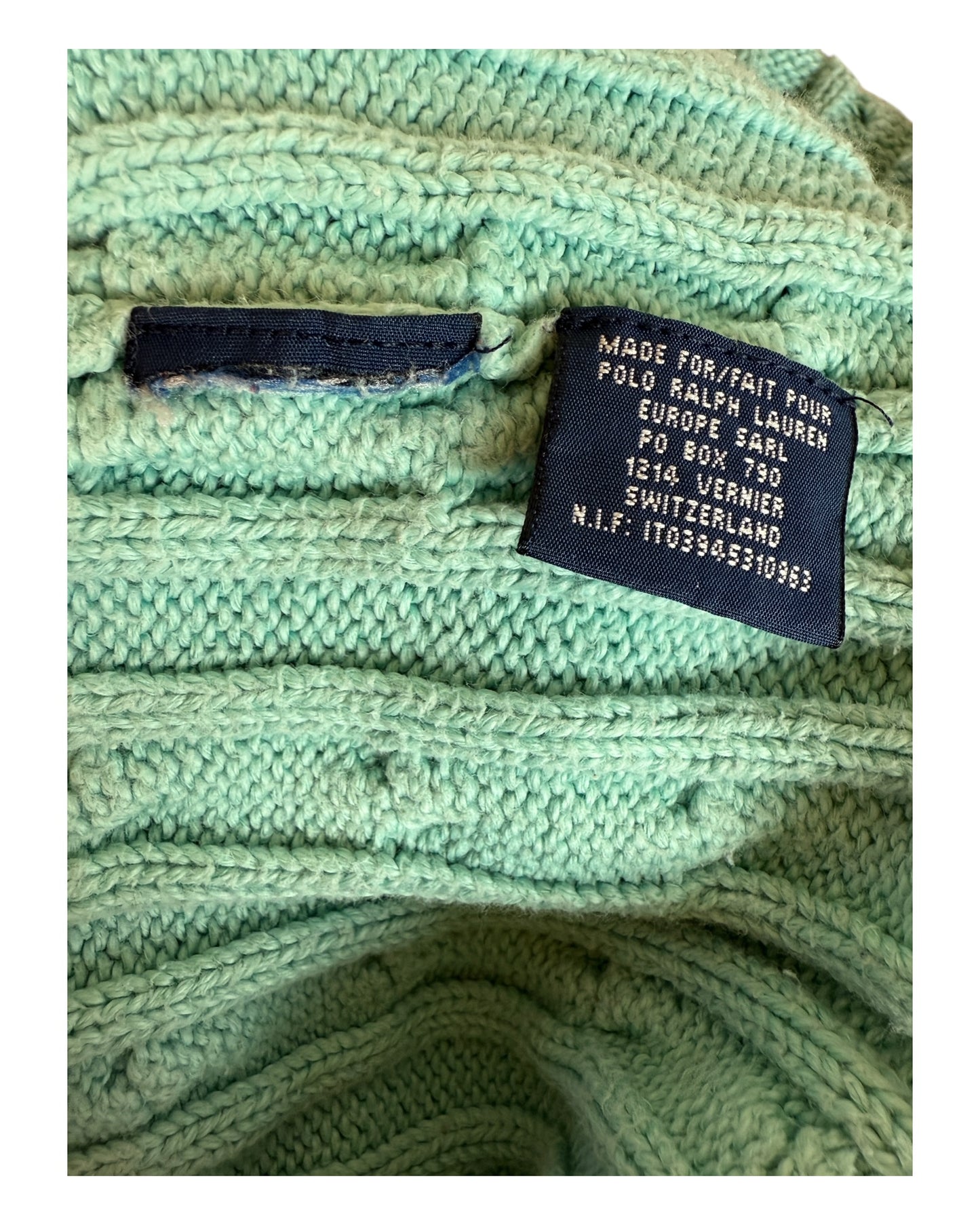 Polo Ralph Lauren Zopfmuster Pullover türkis Größe S