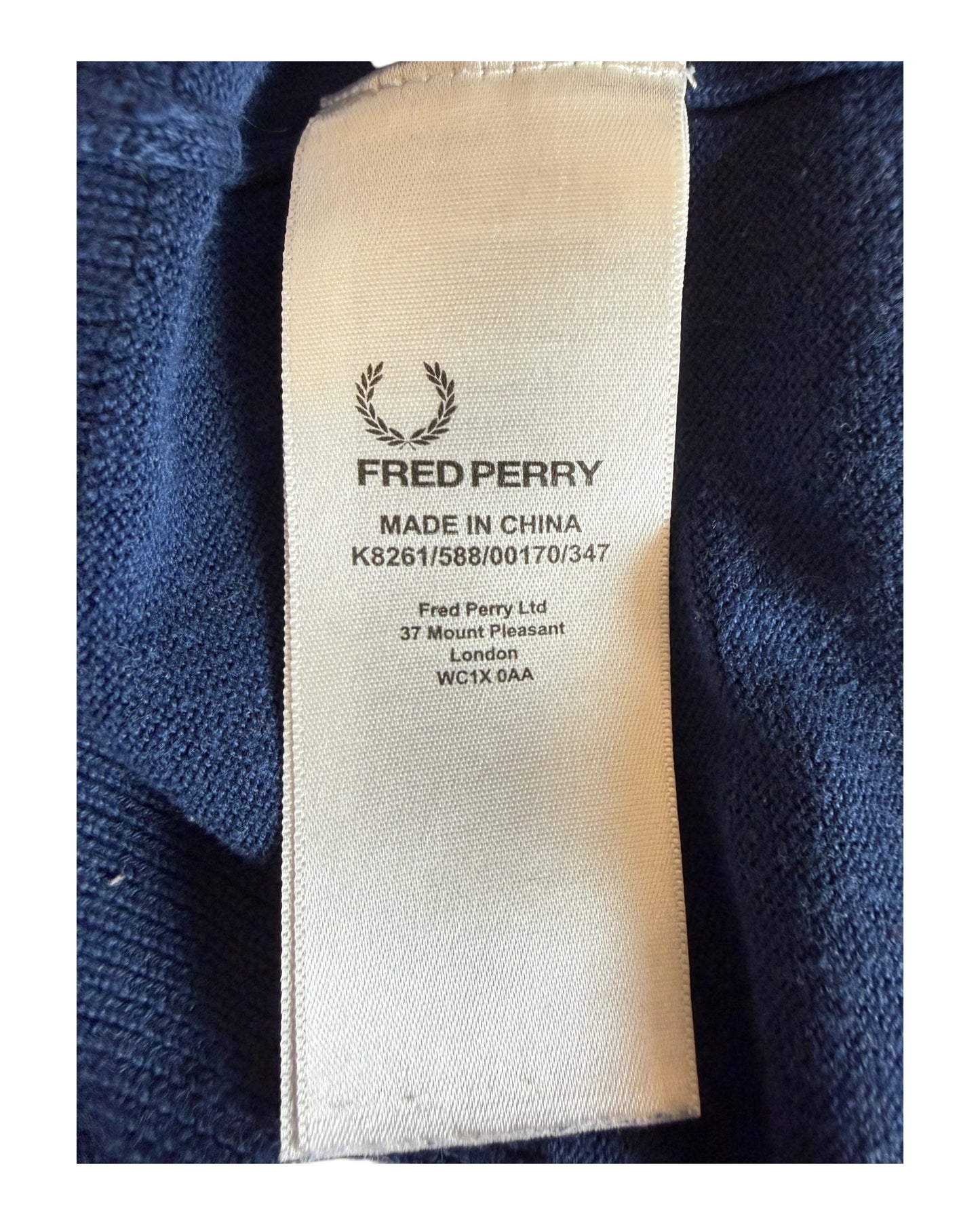 Fred Perry Pullover marineblau Größe M
