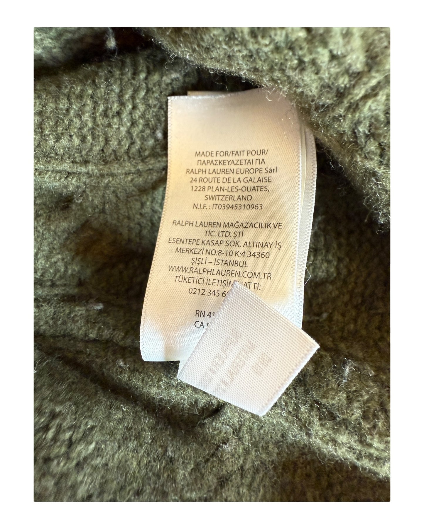 Polo Ralph Lauren Zopfmuster Pullover grün Größer S