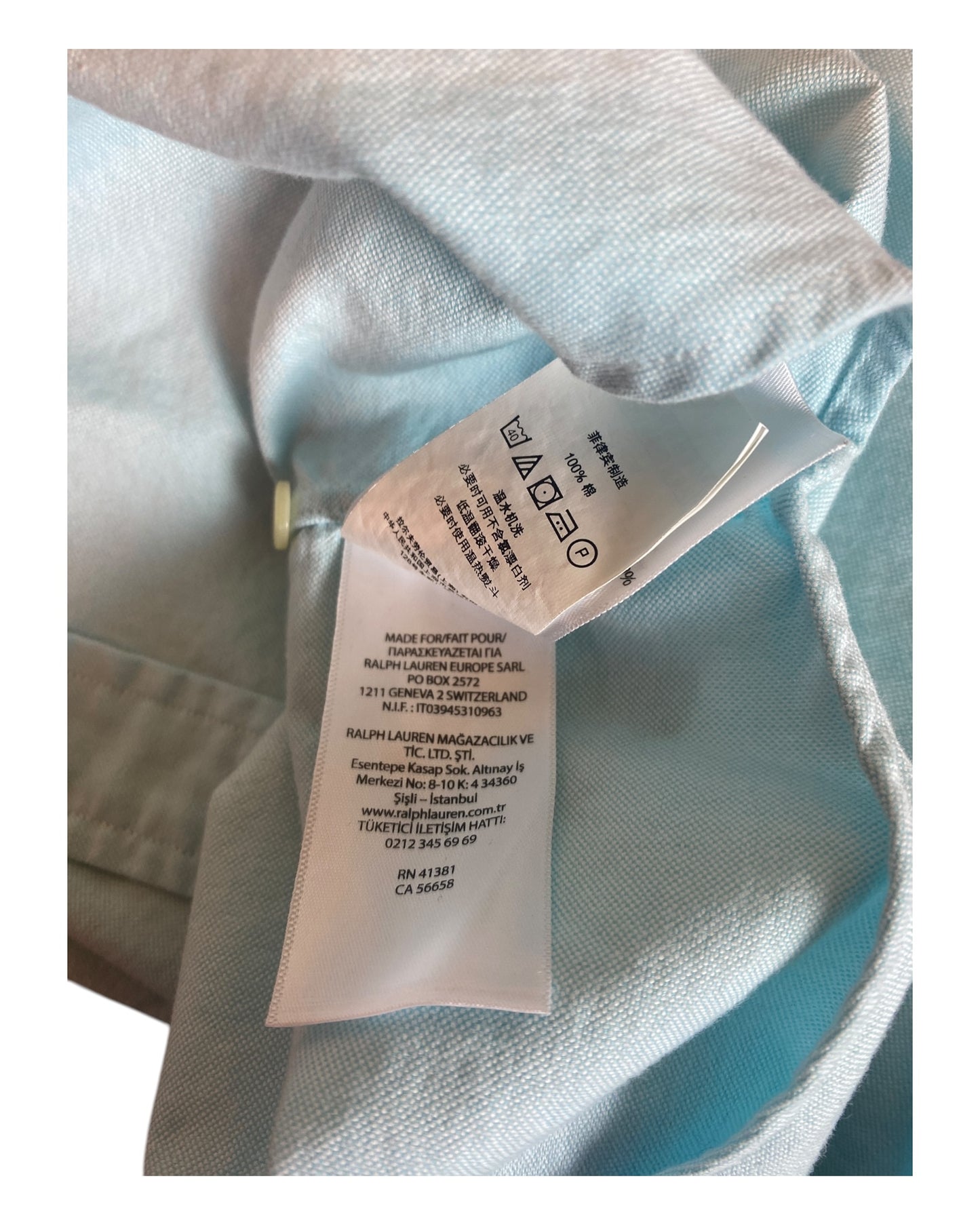 Polo Ralph Lauren Oxfordhemd türkis Größe L