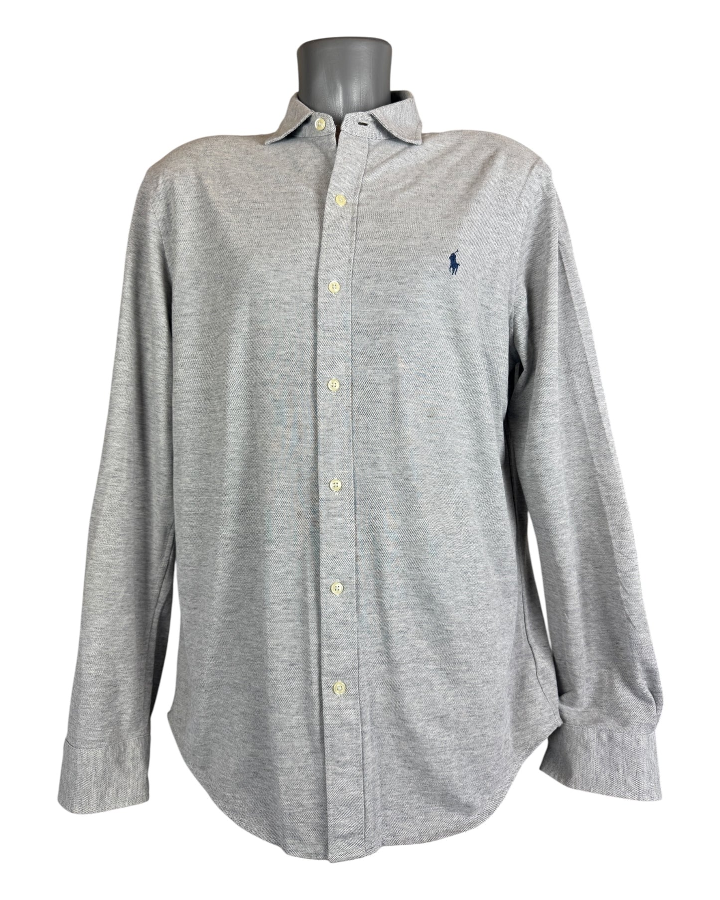 Polo Ralph Lauren Knit Oxfordhemd grau Größe L