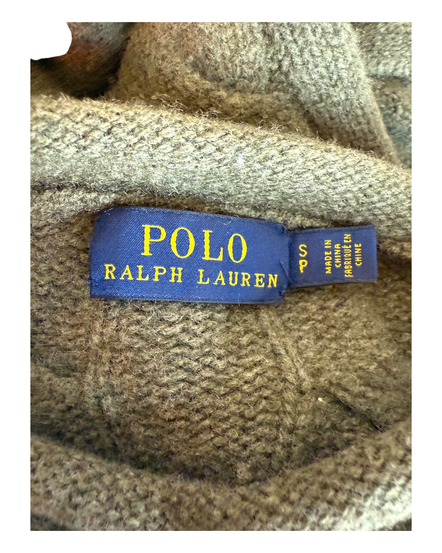 Polo Ralph Lauren Zopfmuster Pullover grün Größer S