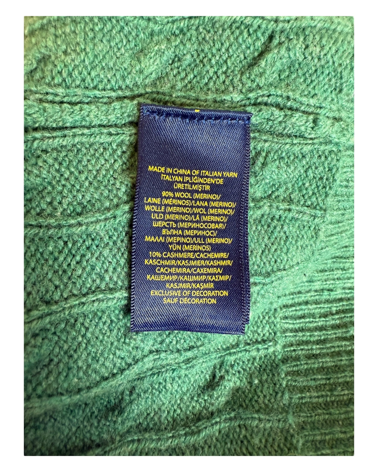 Polo Ralph Lauren Zopfmuster Pullover grün Größe S