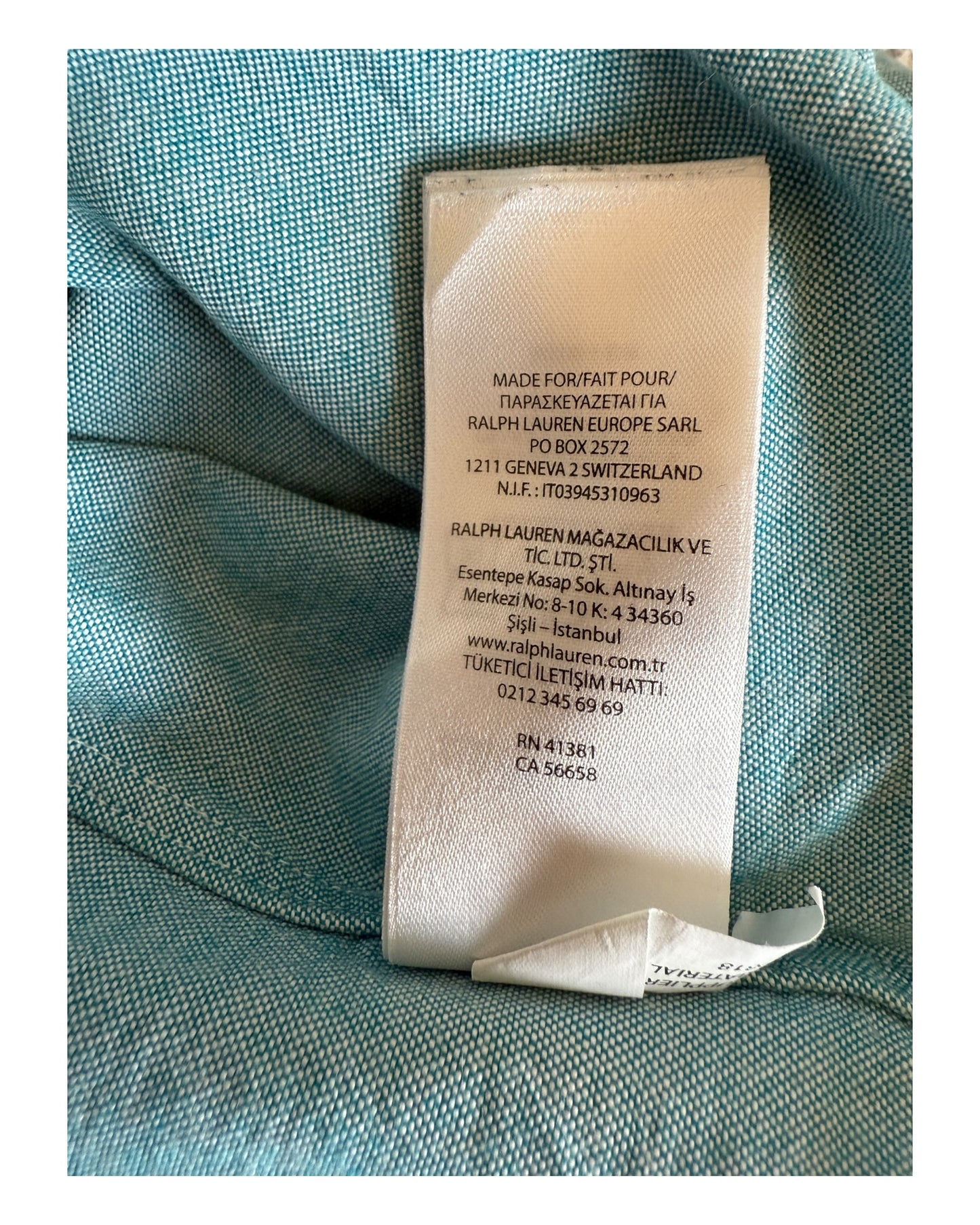 Polo Ralph Lauren Oxfordhemd türkis Größe L