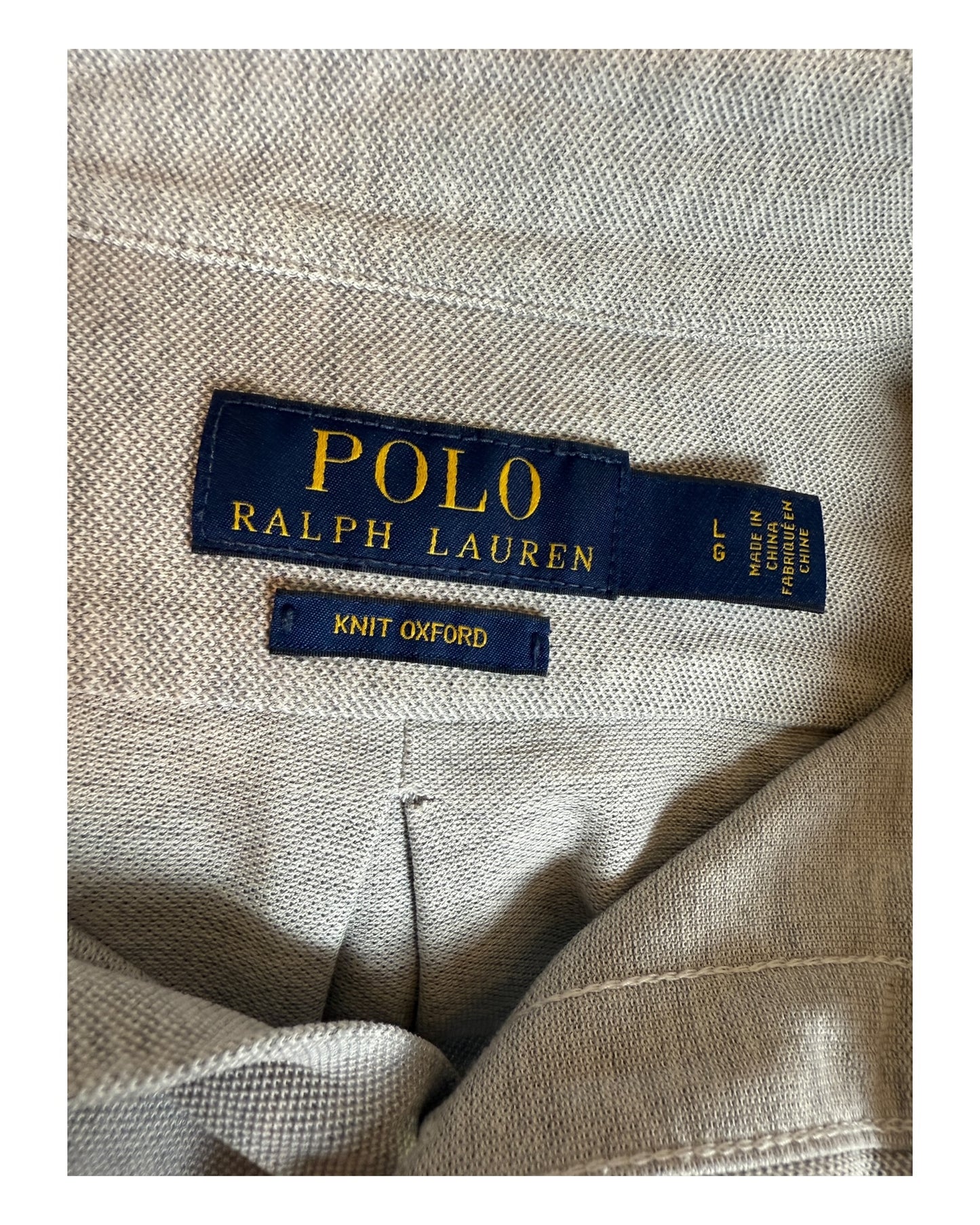 Polo Ralph Lauren Knit Oxfordhemd grau Größe L