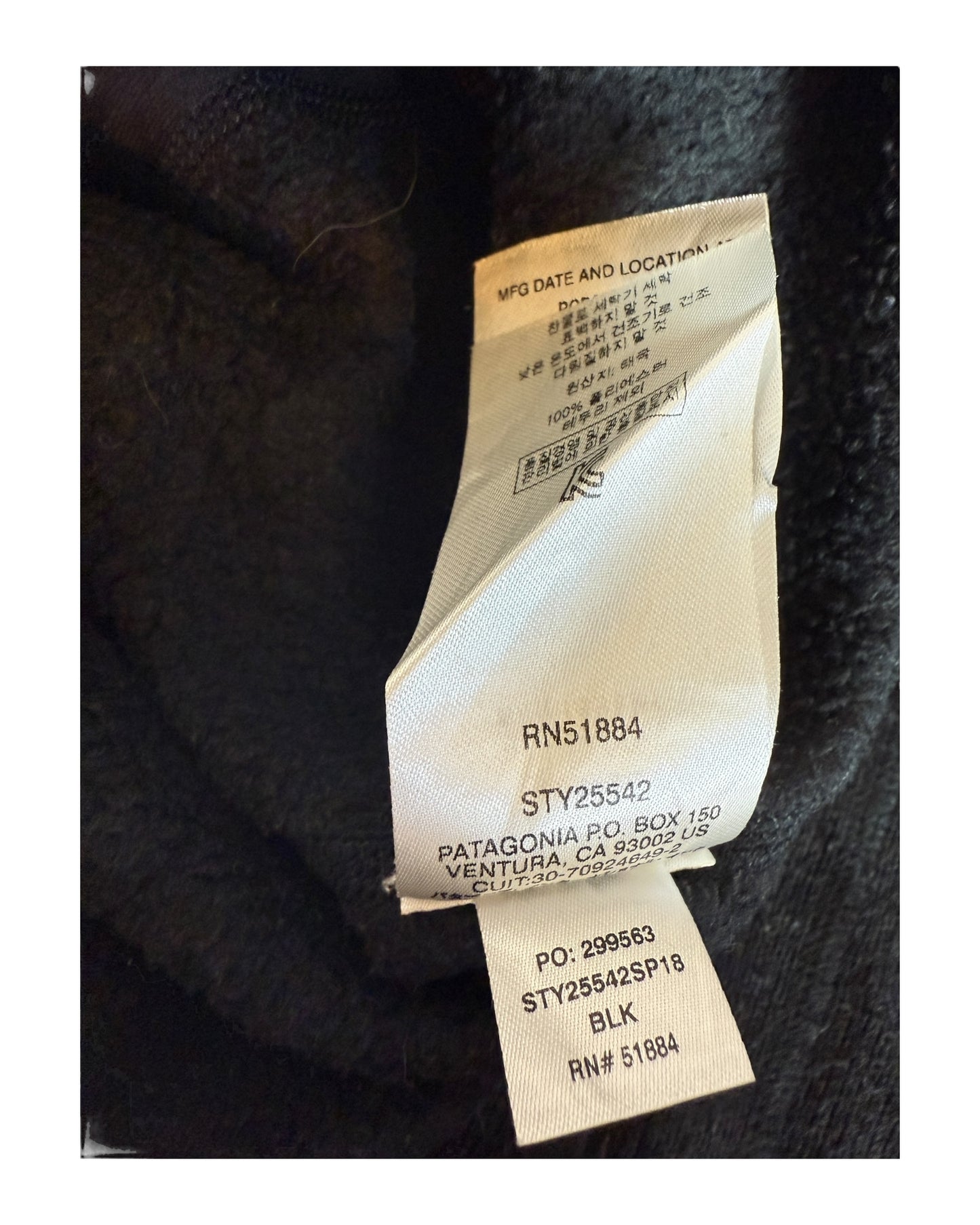 Patagonia Fleece Jacke schwarz Größe M