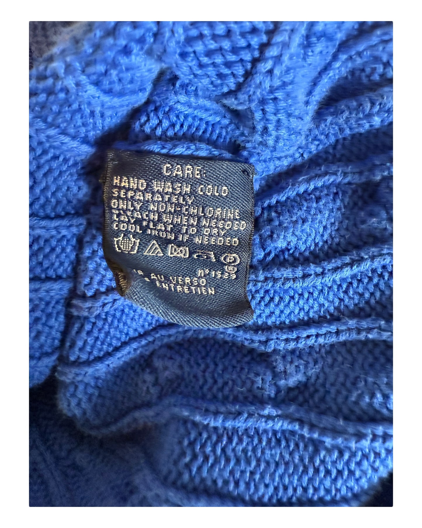 Polo Ralph Lauren Zopfmuster Pullover blau Größe S
