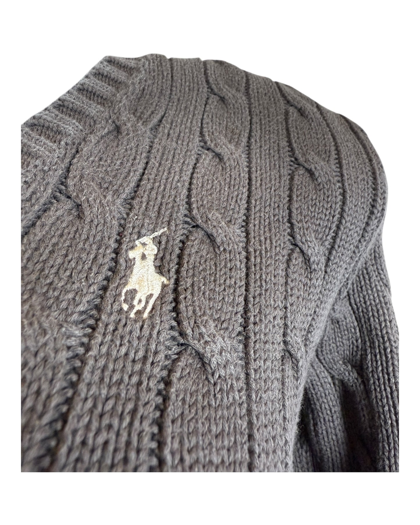 Polo Ralph Lauren Zopfmuster Pullover braun Größe M