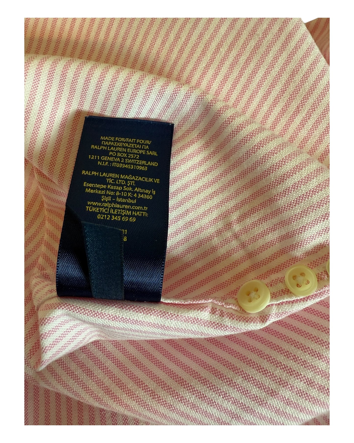 Polo Ralph Lauren Oxford Bluse rosa weiß gestreift Größe S