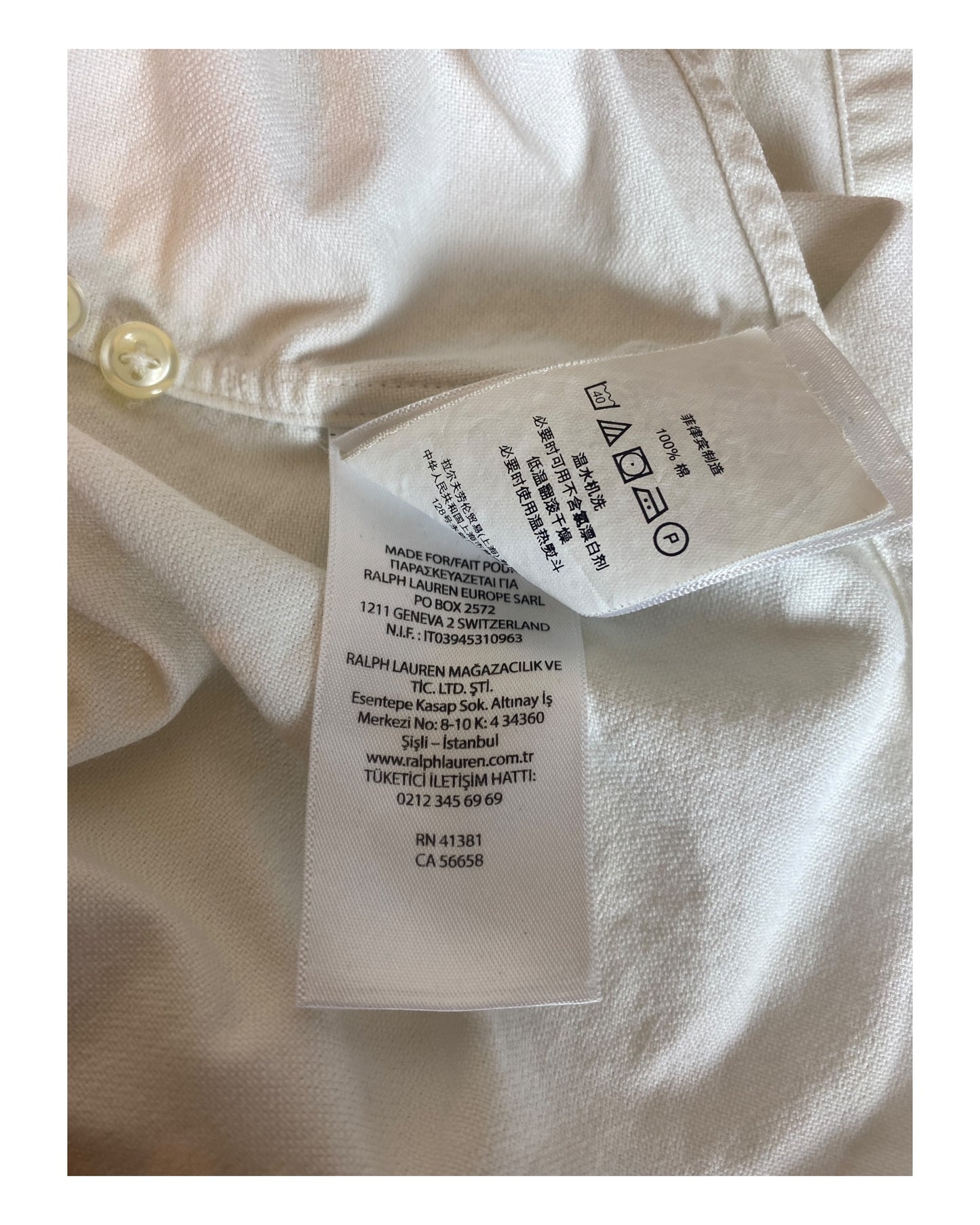 Polo Ralph Lauren Oxfordhemd weiß Größe M
