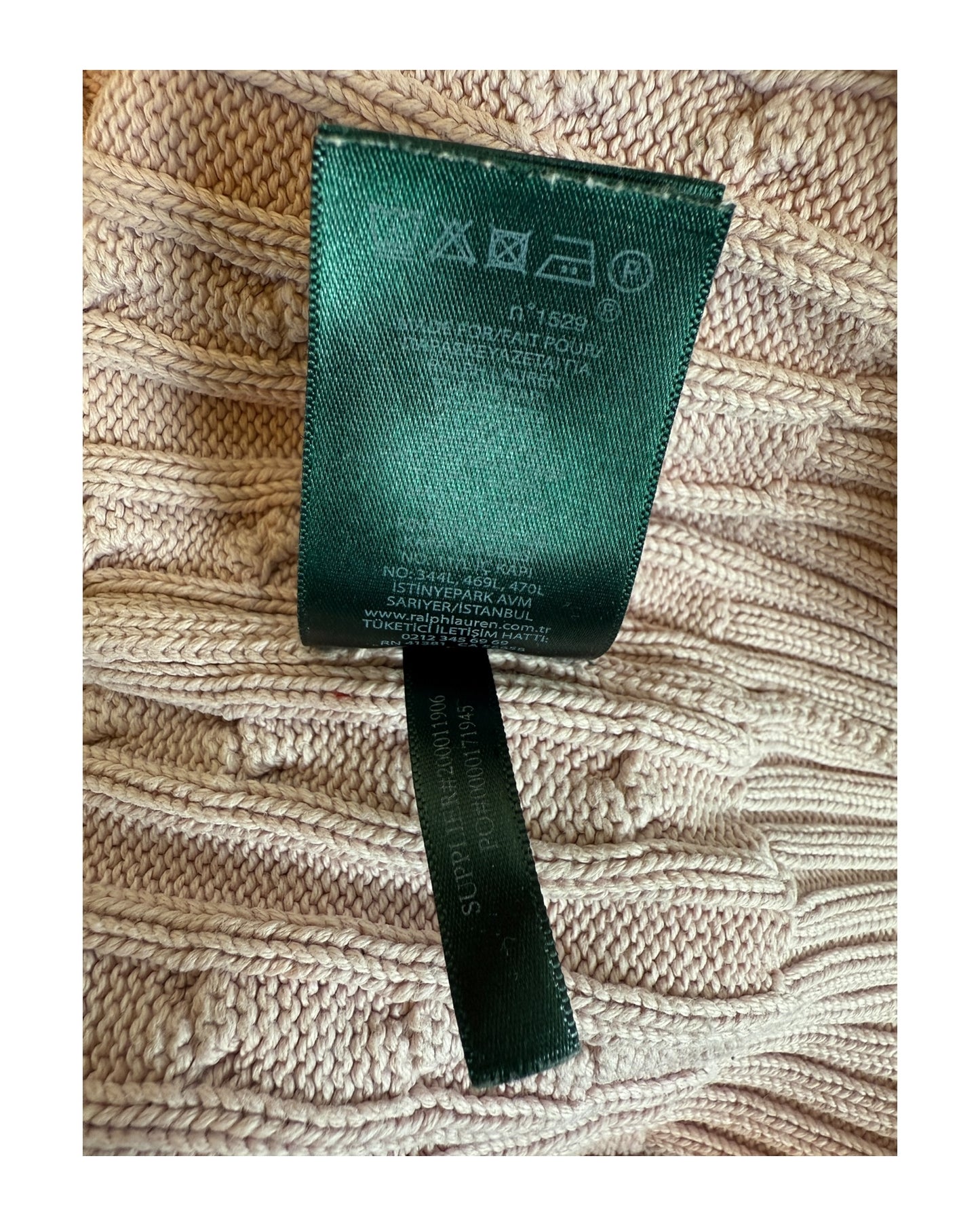 Polo Ralph Lauren Zopfmuster Pullover rosa Größe S