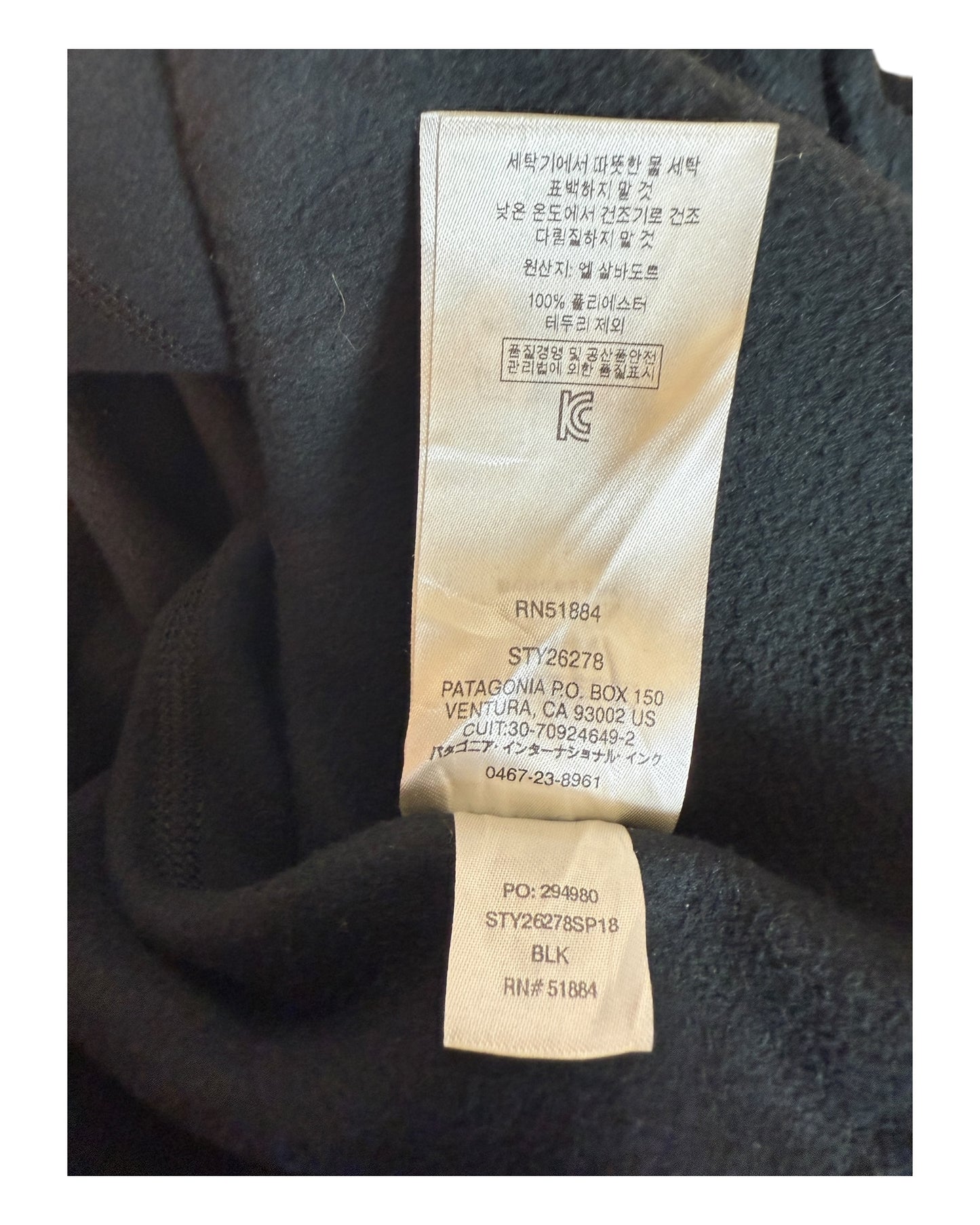 Patagonia Fleece Half Zip Pullover schwarz Größe L