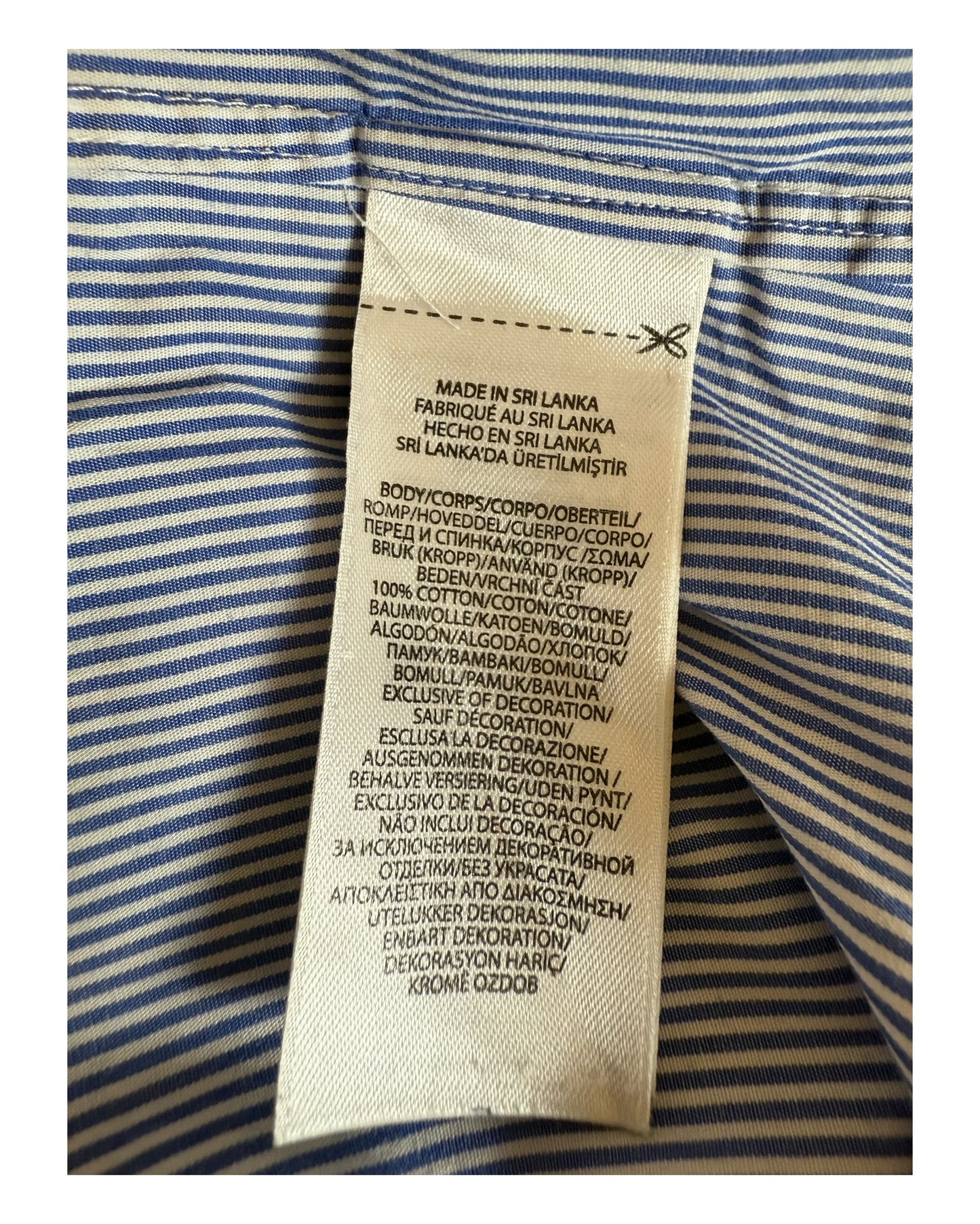 Polo Ralph Lauren Hemd blau weiß gestreift Größe L