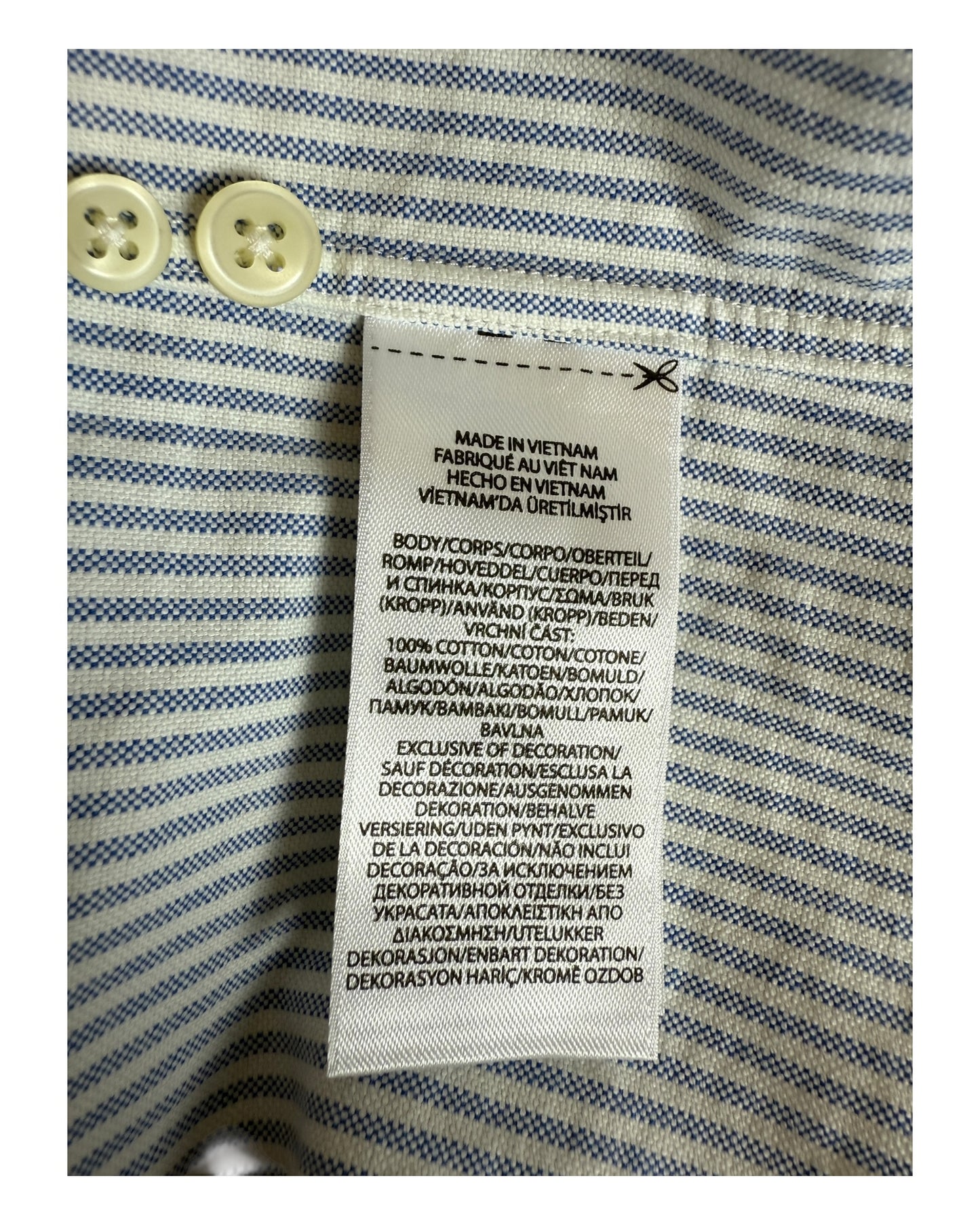 Polo Ralph Lauren Oxfordhemd hellblau weiß gestreift Größe M