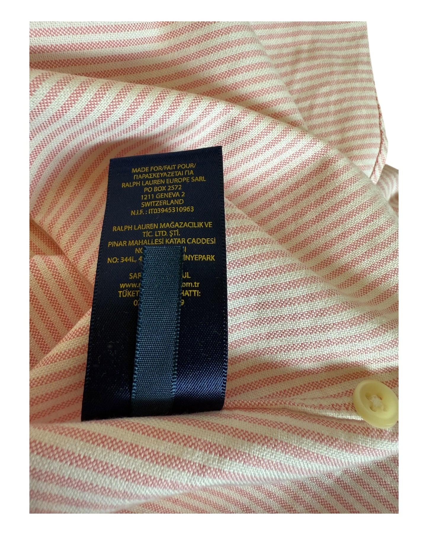 Polo Ralph Lauren Oxford Bluse rosa weiß gestreift Größe S