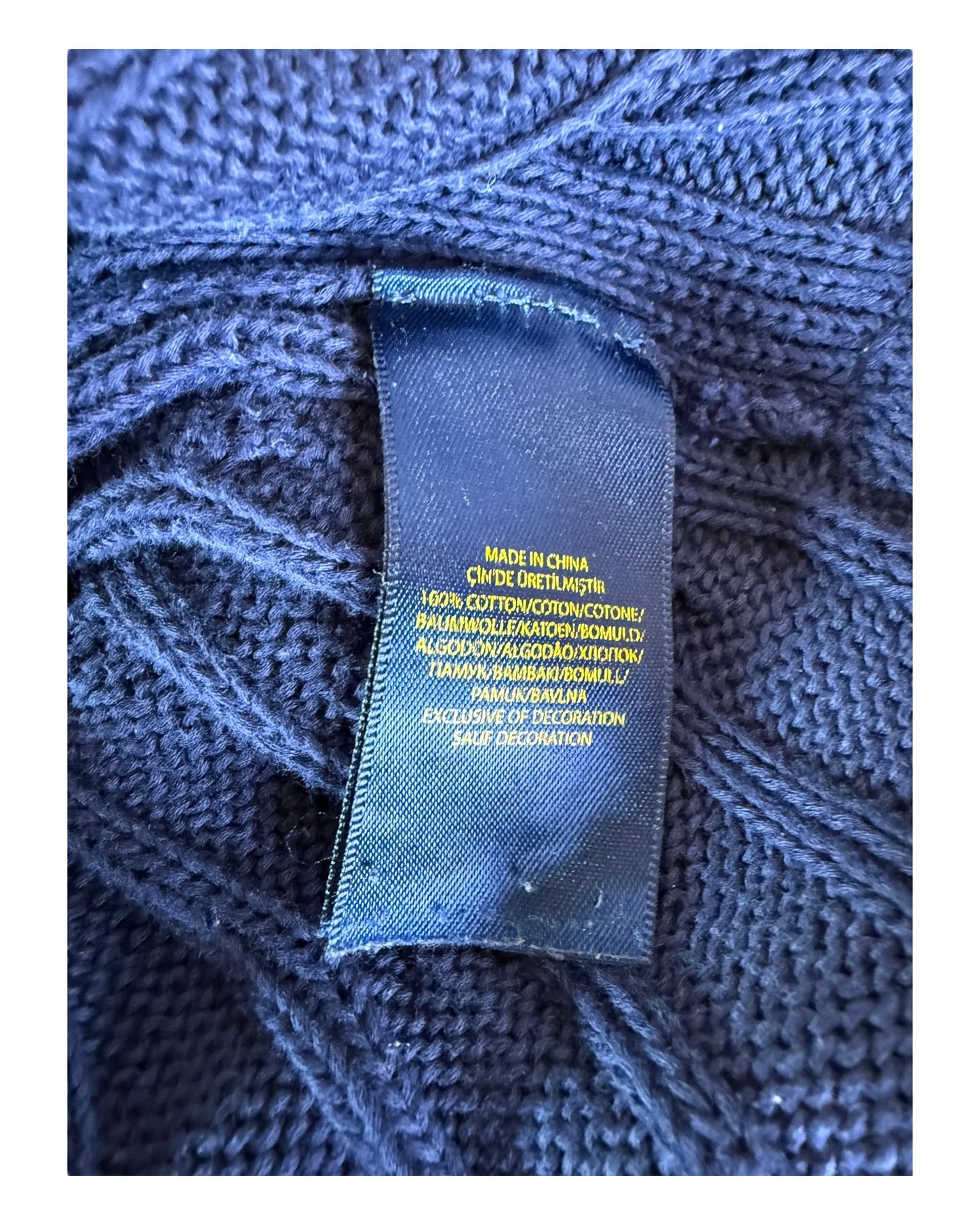 Polo Ralph Lauren Zopfmuster Pullover marineblau Größe S