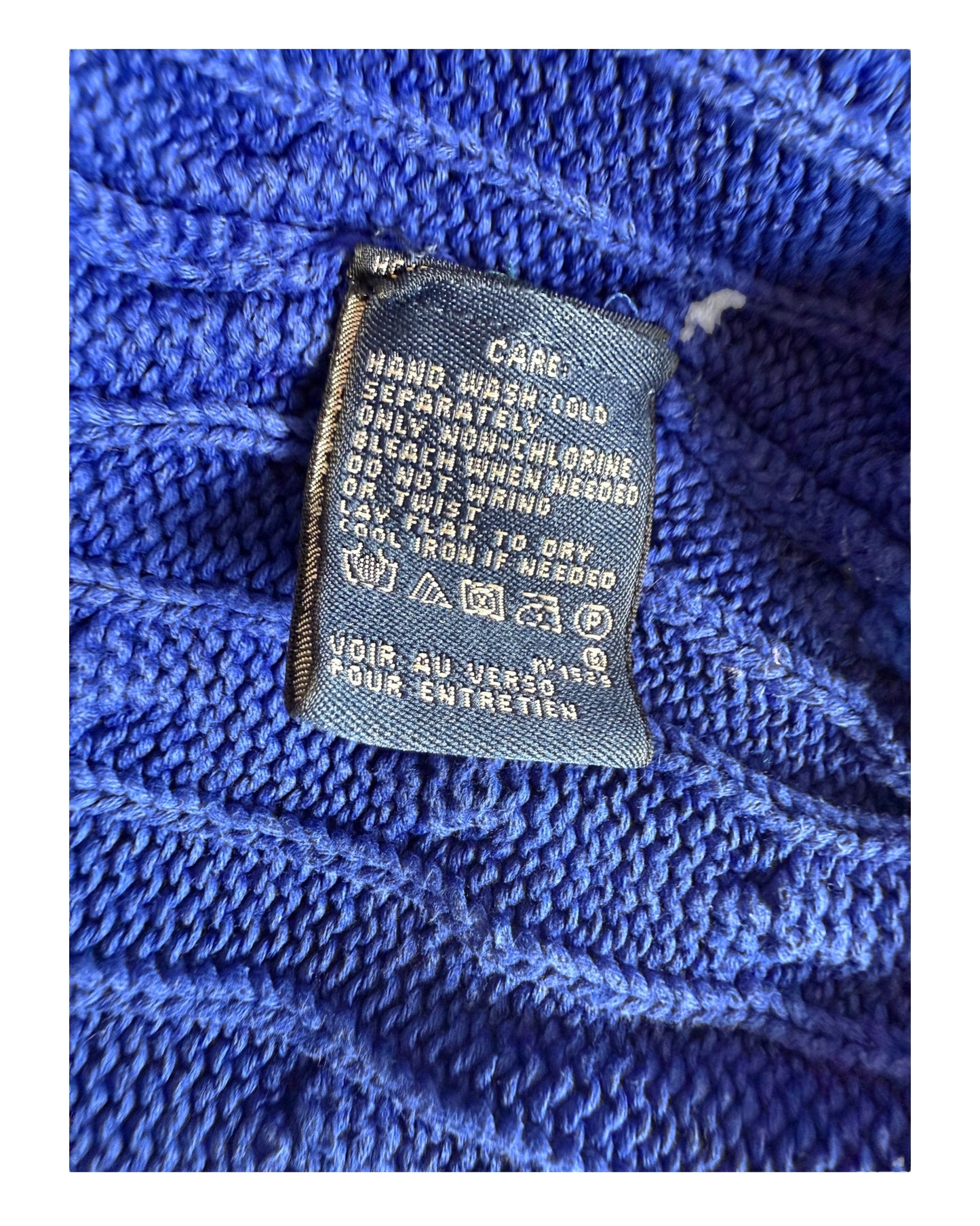 Polo Ralph Lauren Zopfmuster Pullover royalblau Größe M