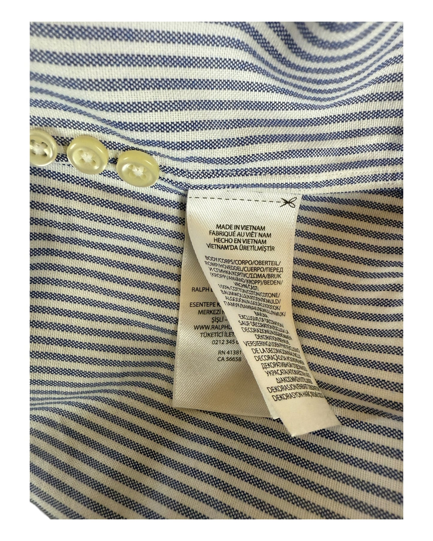 Polo Ralph Lauren Oxfordhemd blau weiß gestreift Größe L
