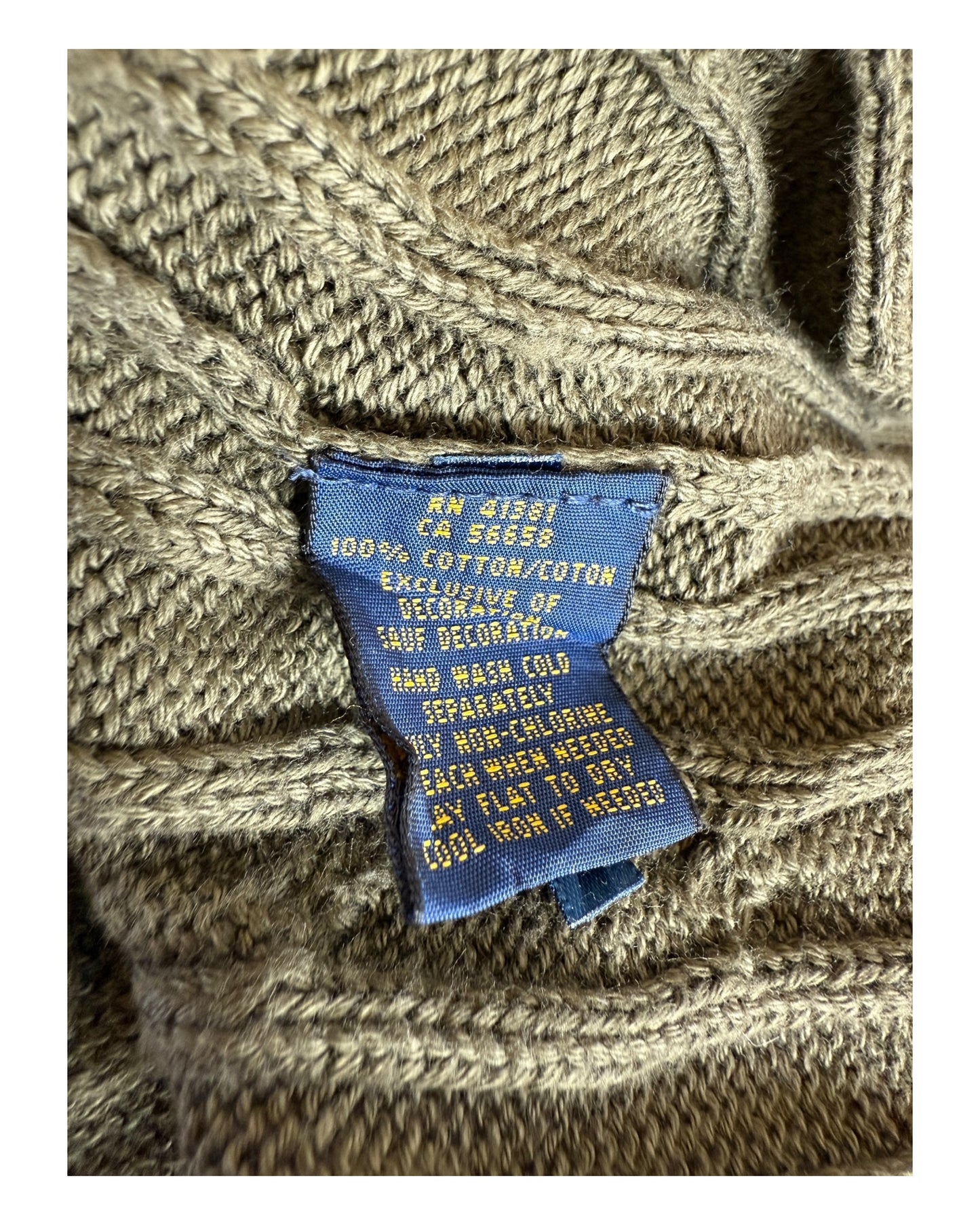 Polo Ralph Lauren Zopfmuster Pullover grün Größe M