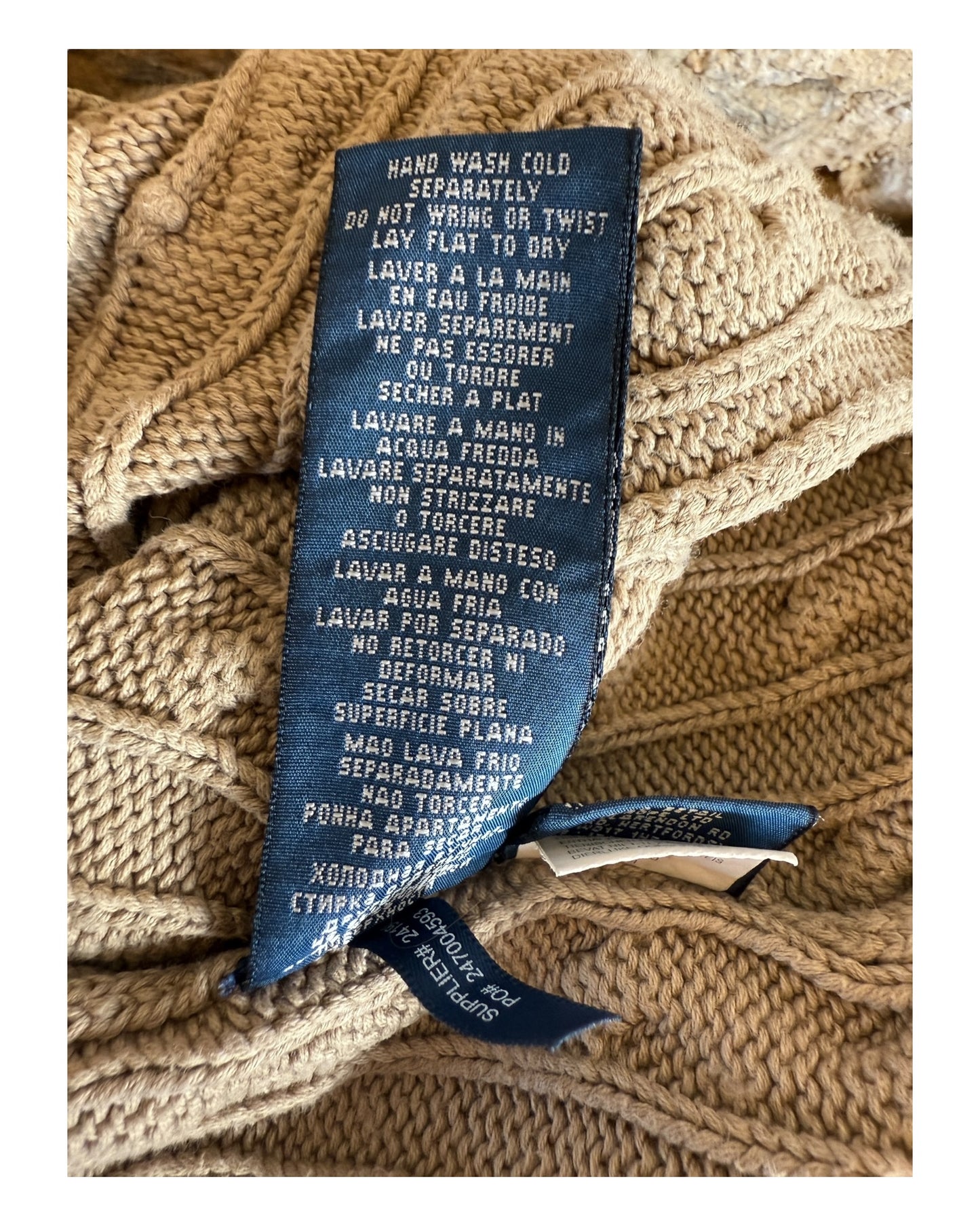 Polo Ralph Lauren Zopfmuster Cardigan beige Größe S