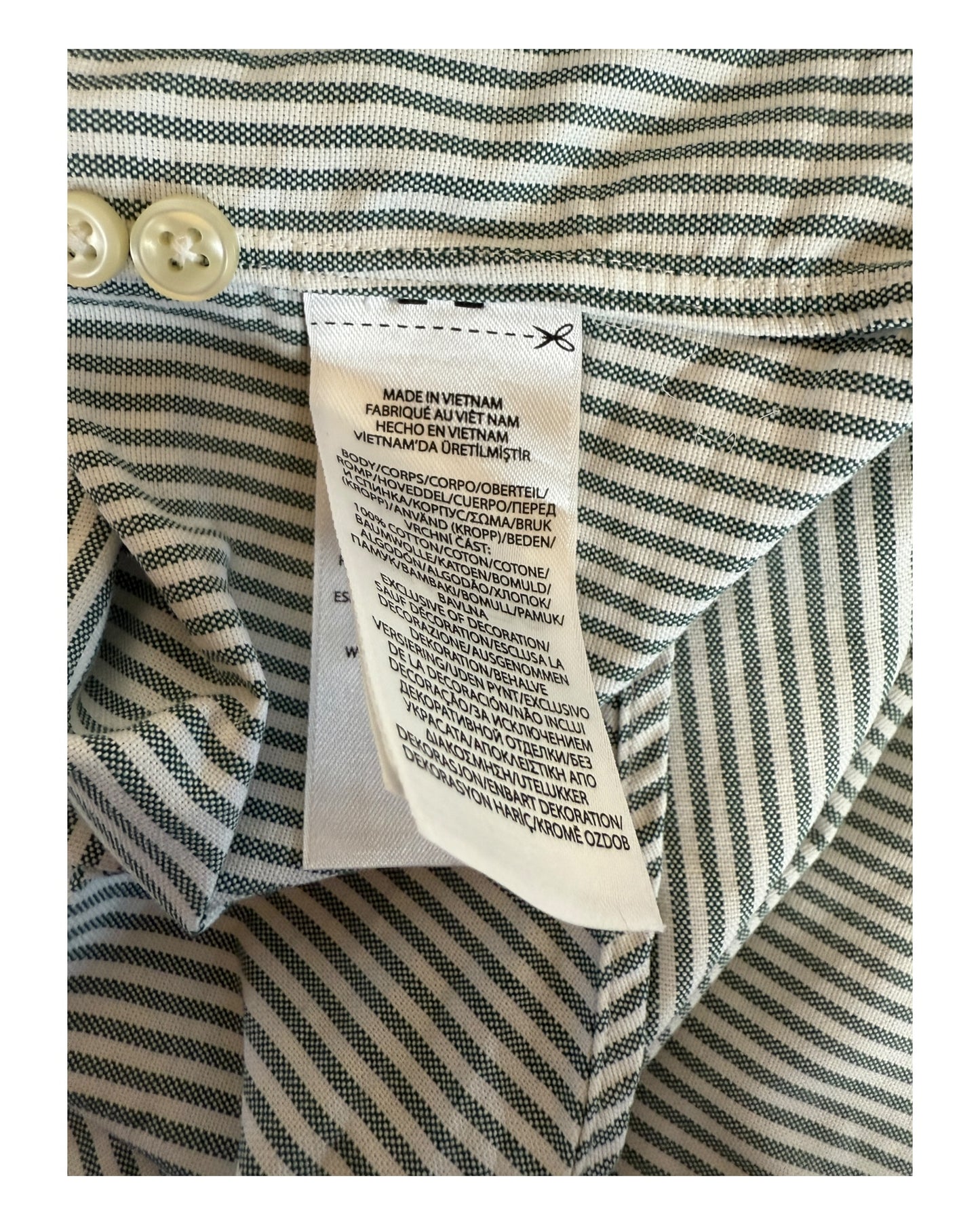 Polo Ralph Lauren Oxfordhemd grün weiß gestreift Größe L