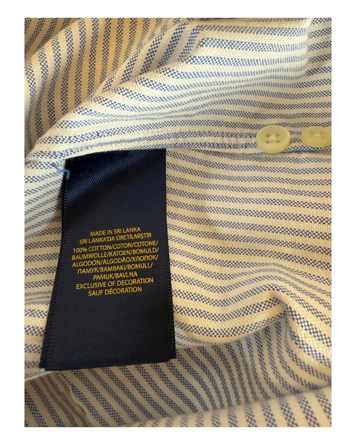 Polo Ralph Lauren Oxfordhemd Bluse blau weiß gestreift Größe M