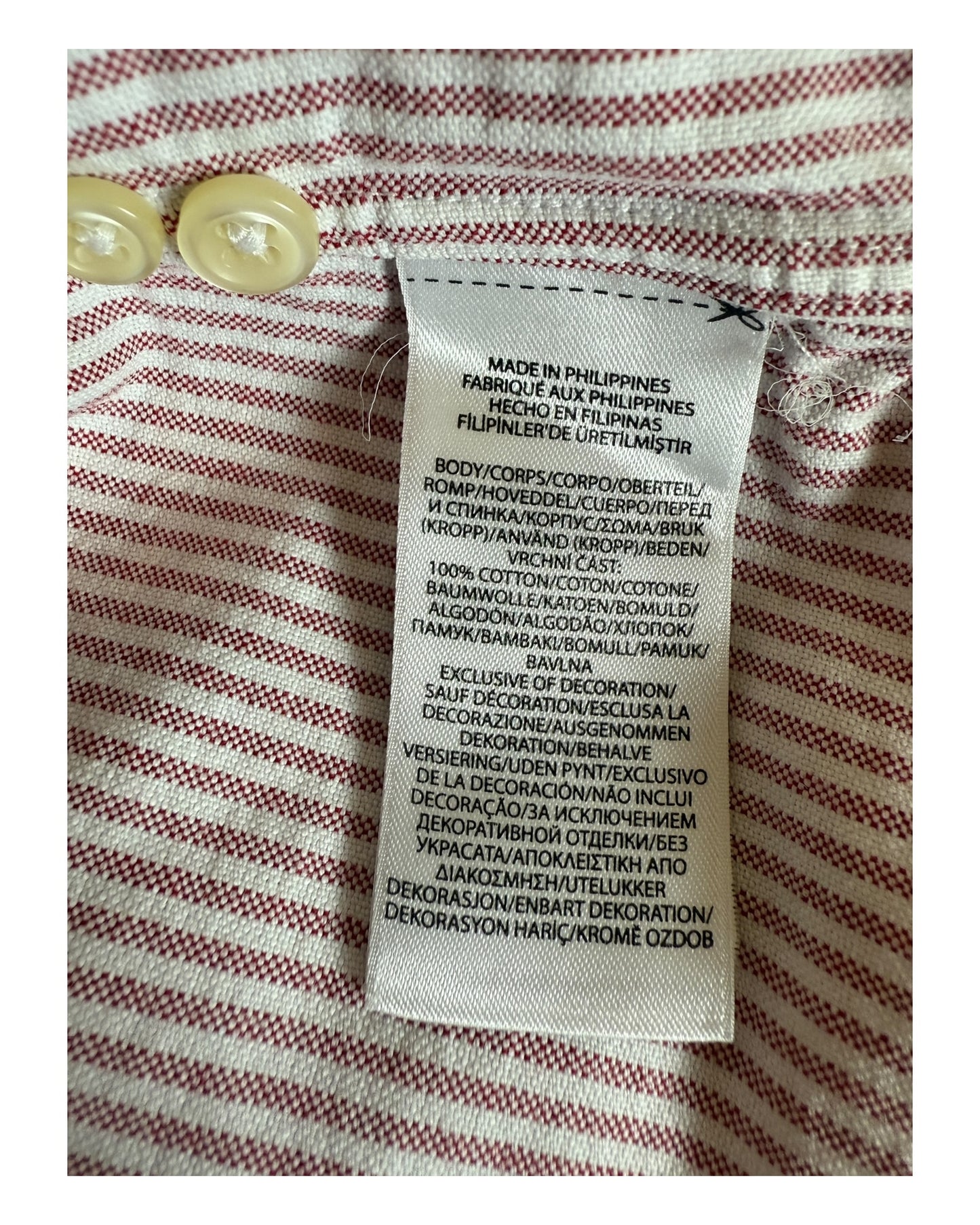 Polo Ralph Lauren Oxfordhemd rot weiß gestreift Größe M