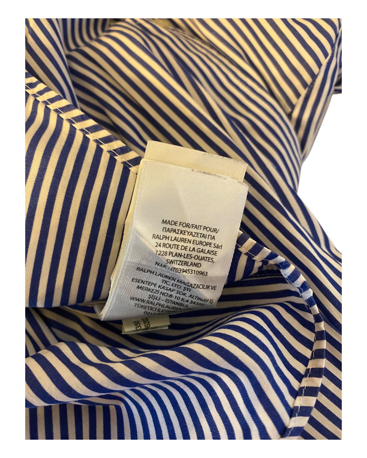 Polo Ralph Lauren Hemd blau weiß gestreift Größe M
