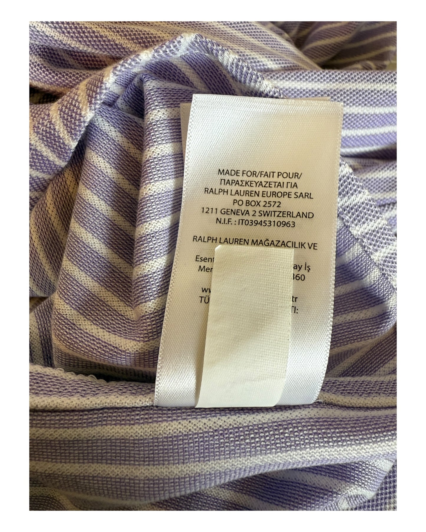 Polo Ralph Lauren Knit Oxfordhemd flieder weiß gestreift Größe L