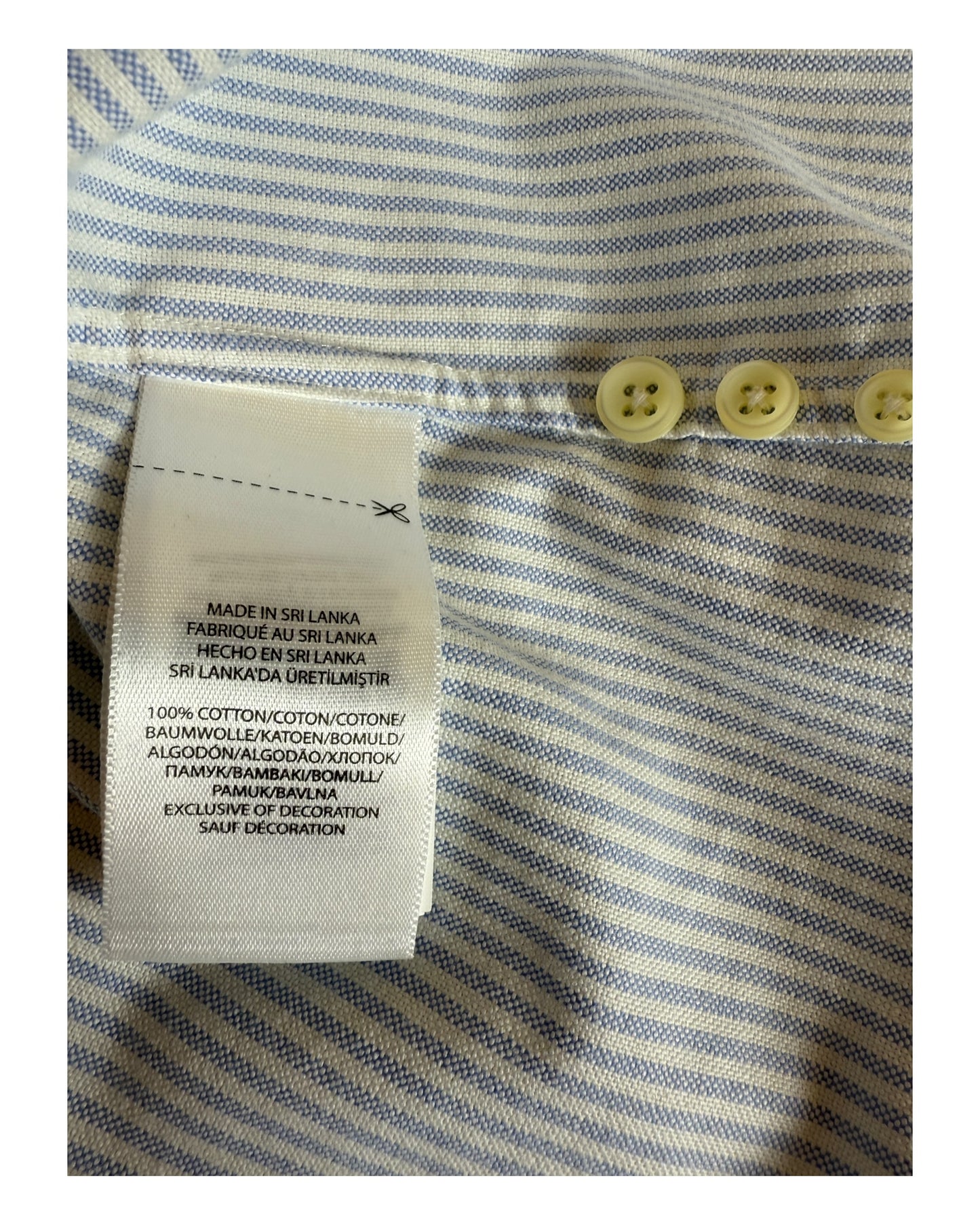 Polo Ralph Lauren Oxford Bluse hellblau weiß gestreift Größe S