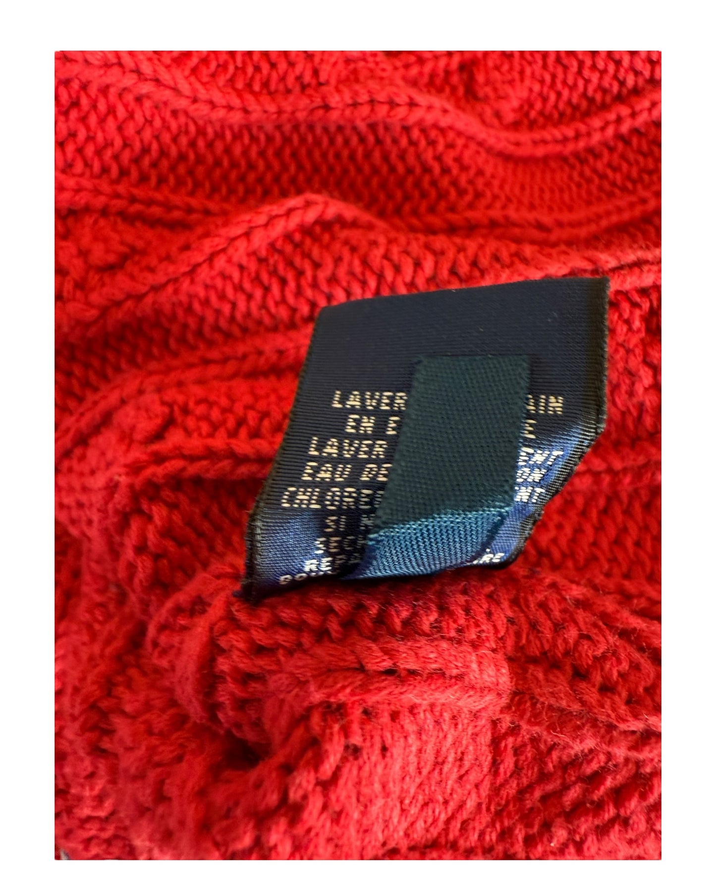 Polo Ralph Lauren Zopfmuster Pullover rot Größe M