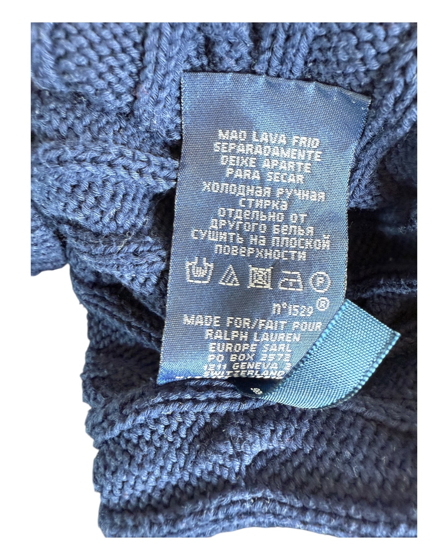 Polo Ralph Lauren Zopfmuster Pullover marineblau Größe S