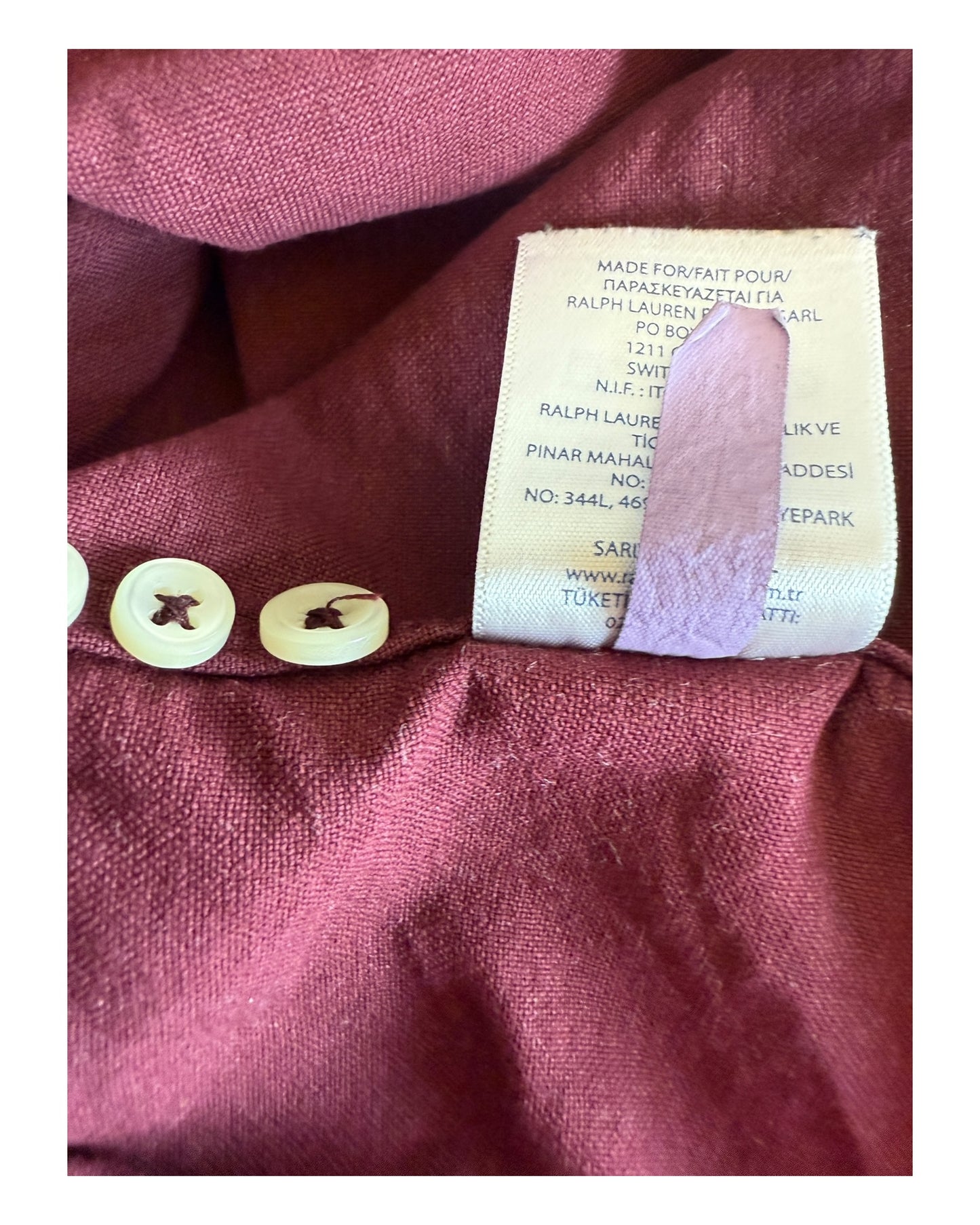 Polo Ralph Lauren Oxfordhemd bordeauxrot Größe M