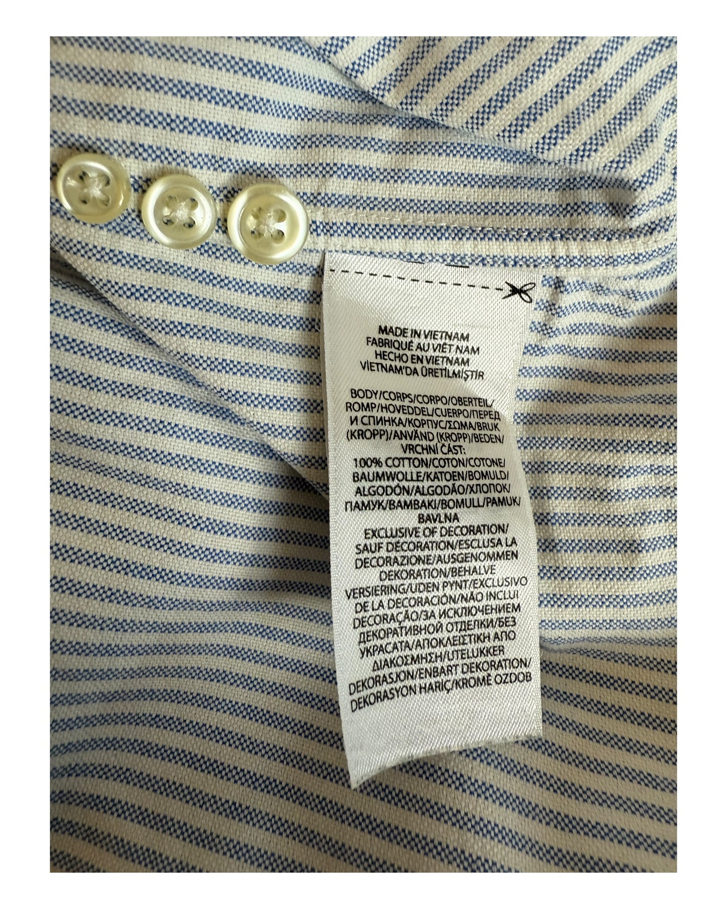Polo Ralph Lauren Oxfordhemd blau weiß gestreift Größe M