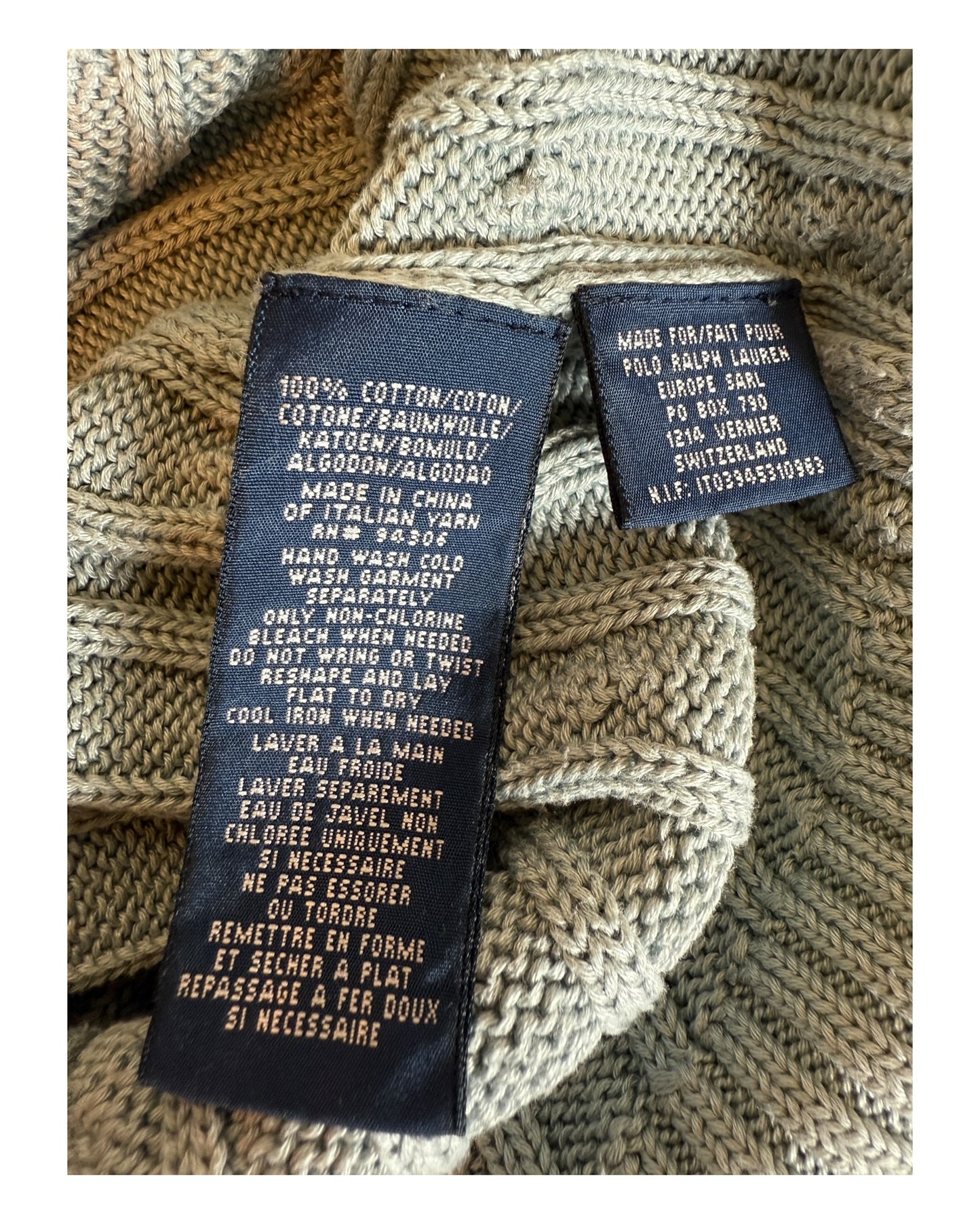 Polo Ralph Lauren Zopfmuster Pullover hellblau Größe M