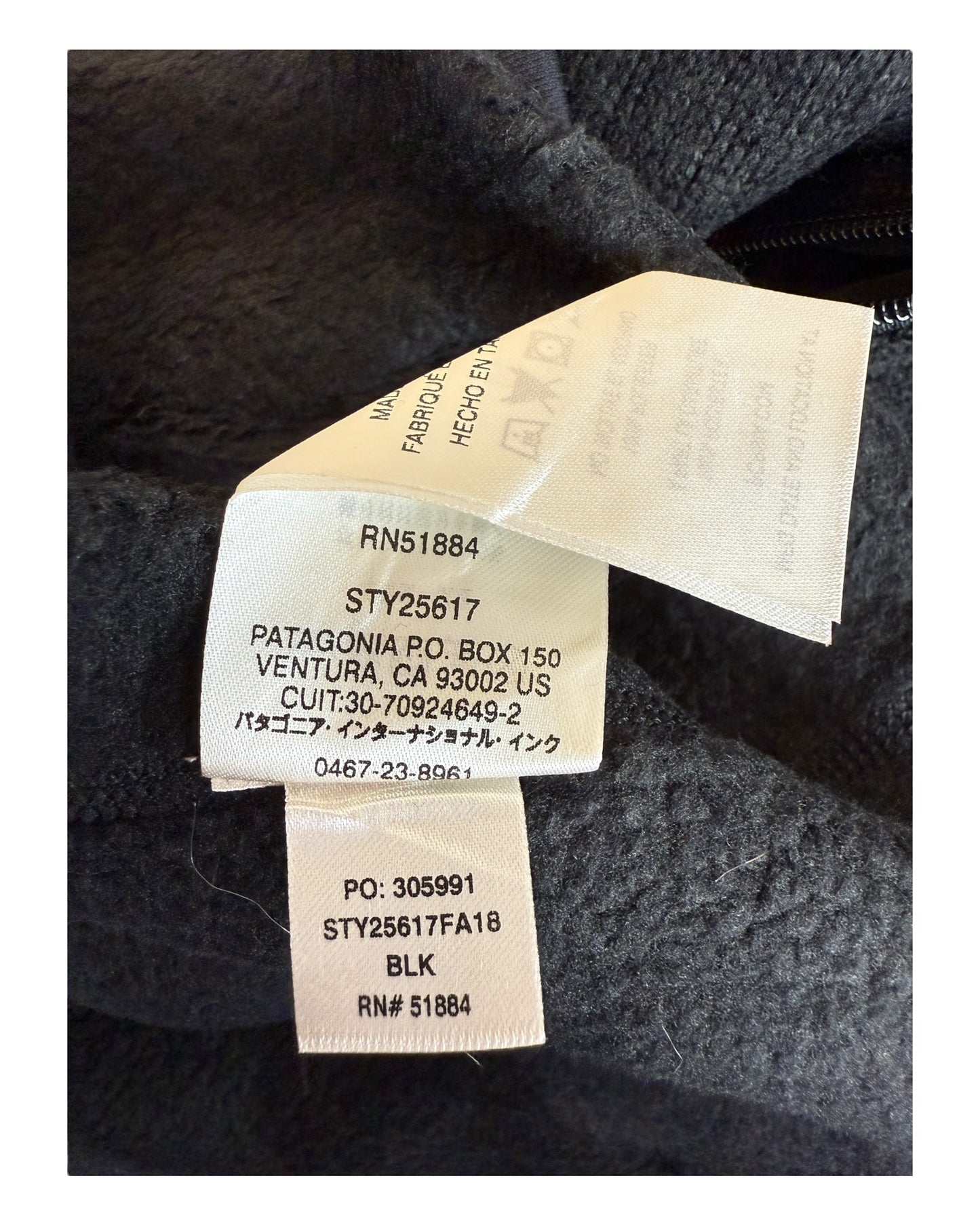 Patagonia Fleece Half Zip Pullover schwarz Größe XL