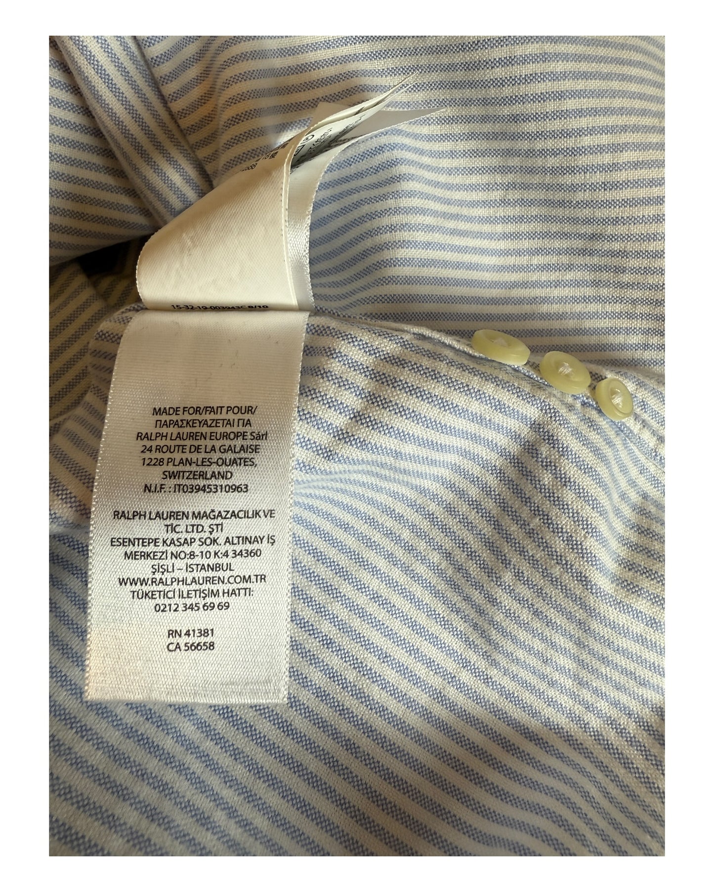 Polo Ralph Lauren Oxfordhemd Bluse hellblau weiß gestreift Größe L