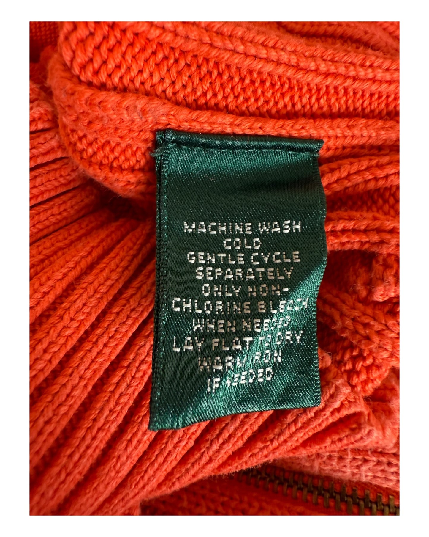 Polo Ralph Lauren Zopfmuster Strickjacke orange Größe S