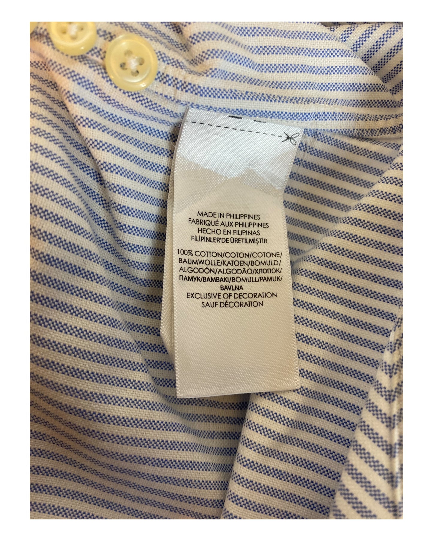 Polo Ralph Lauren Oxfordhemd blau weiß gestreift Größe M
