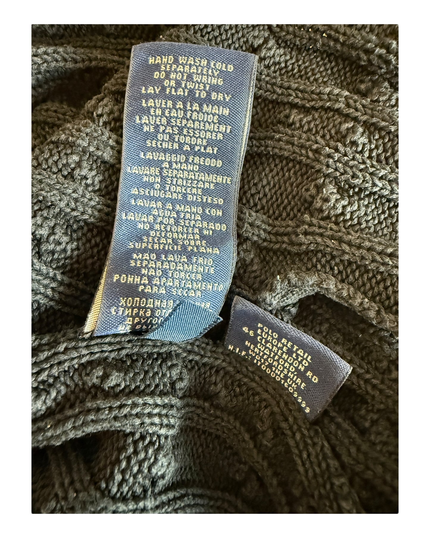 Polo Ralph Lauren Zopfmuster Cardigan schwarz Größe M