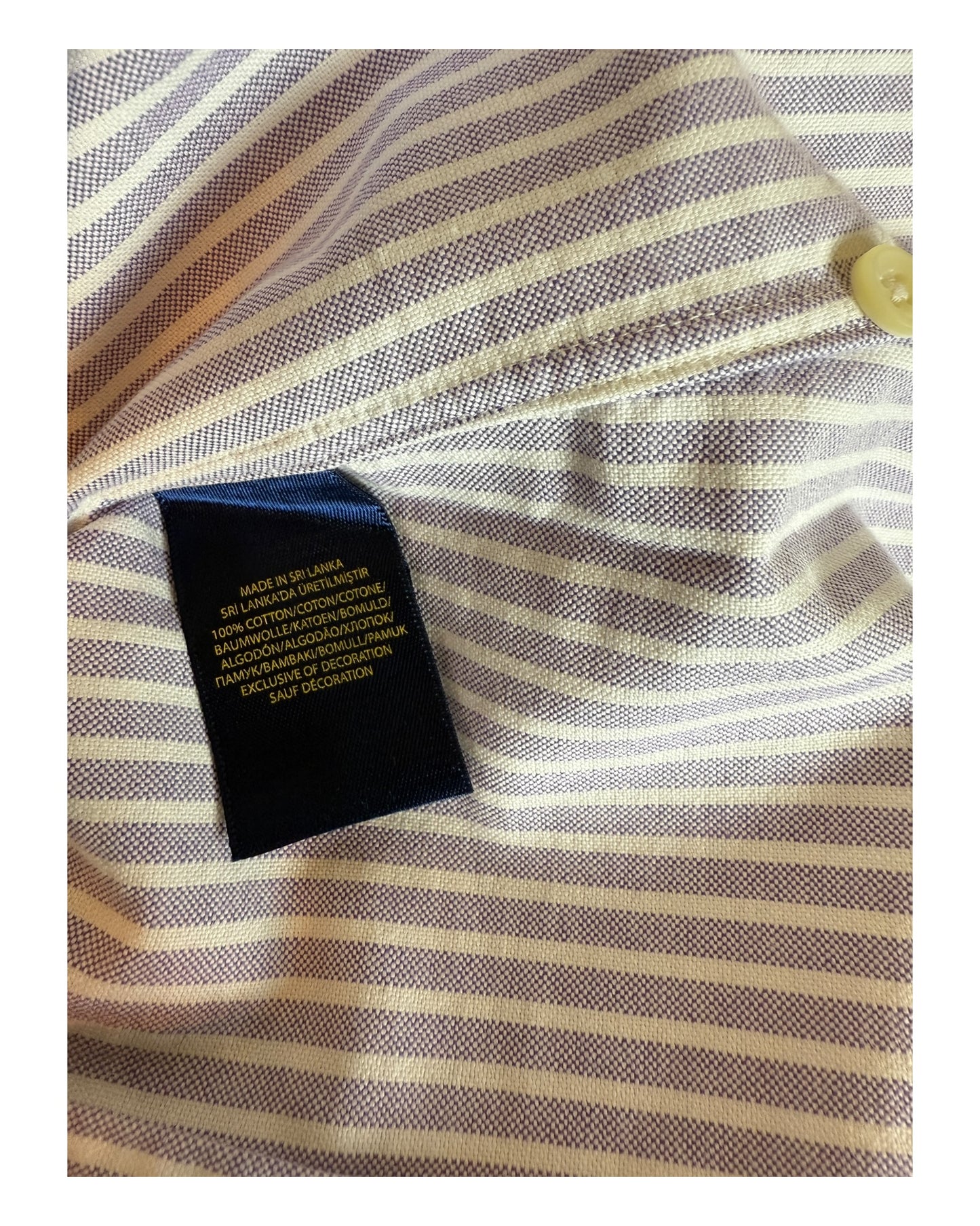Polo Ralph Lauren Oxfordhemd Bluse flieder weiß gestreift Größe M
