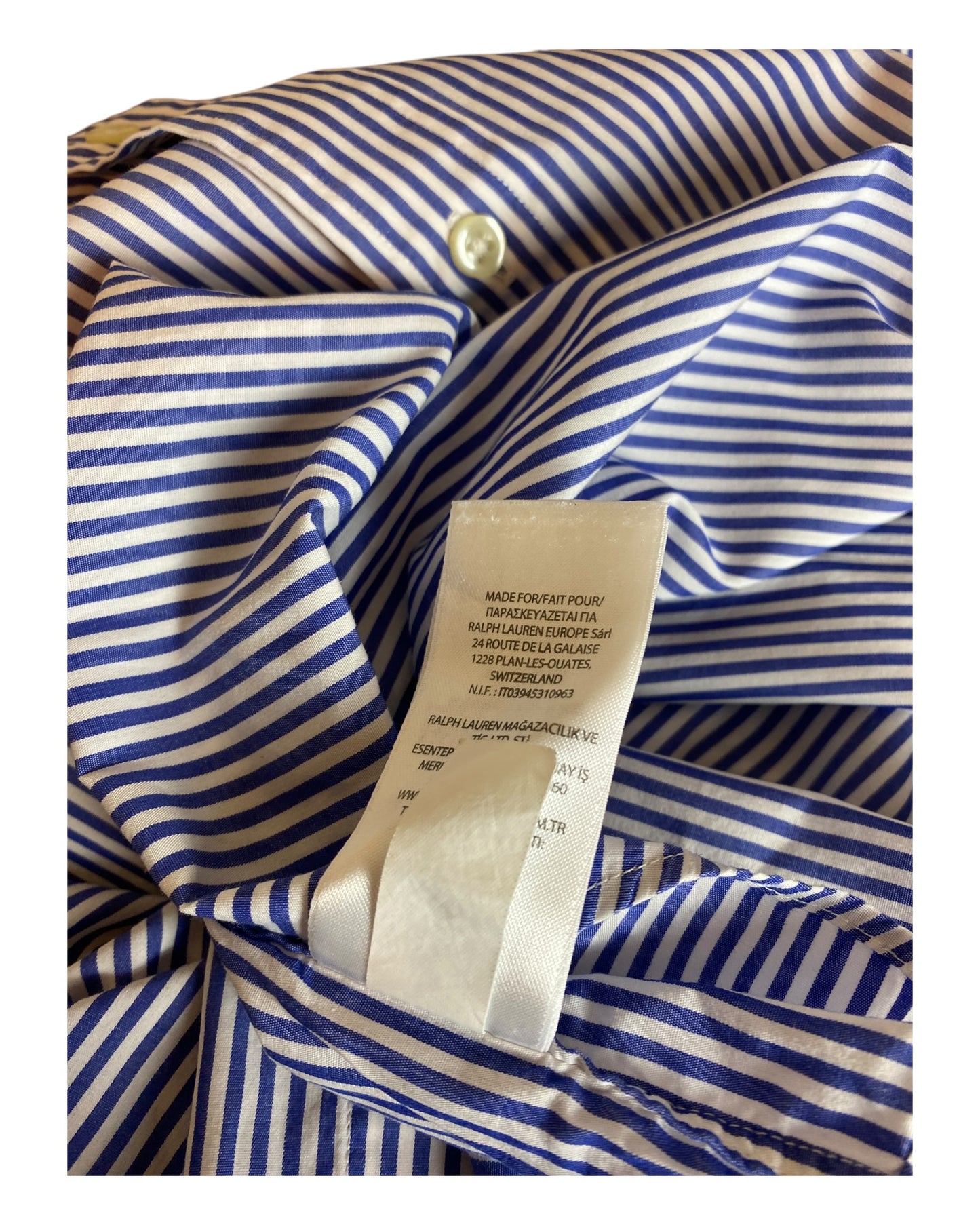 Polo Ralph Lauren Hemd blau weiß gestreift Größe L