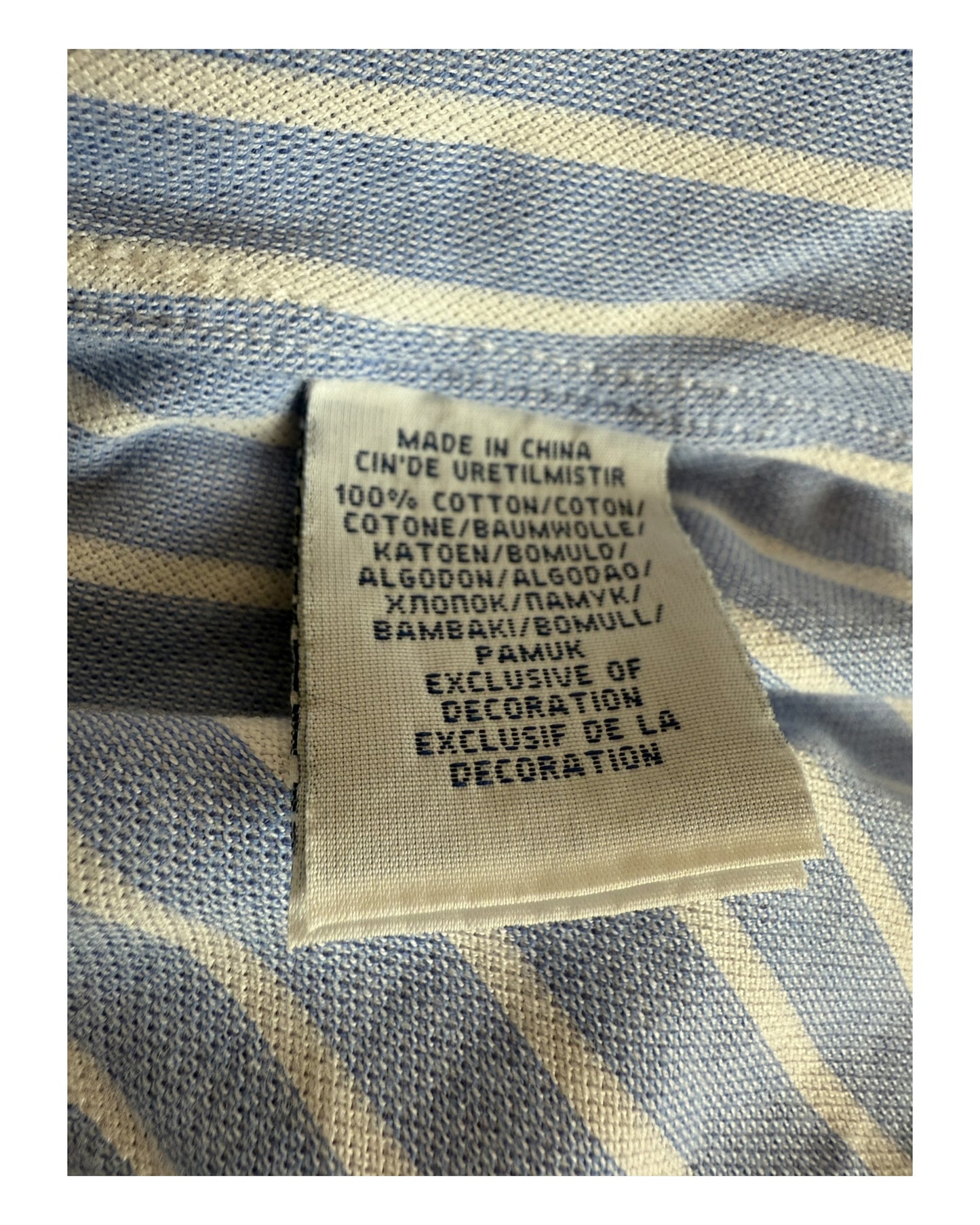Polo Ralph Lauren Knit Oxford Bluse hellblau weiß gestreift Größe S