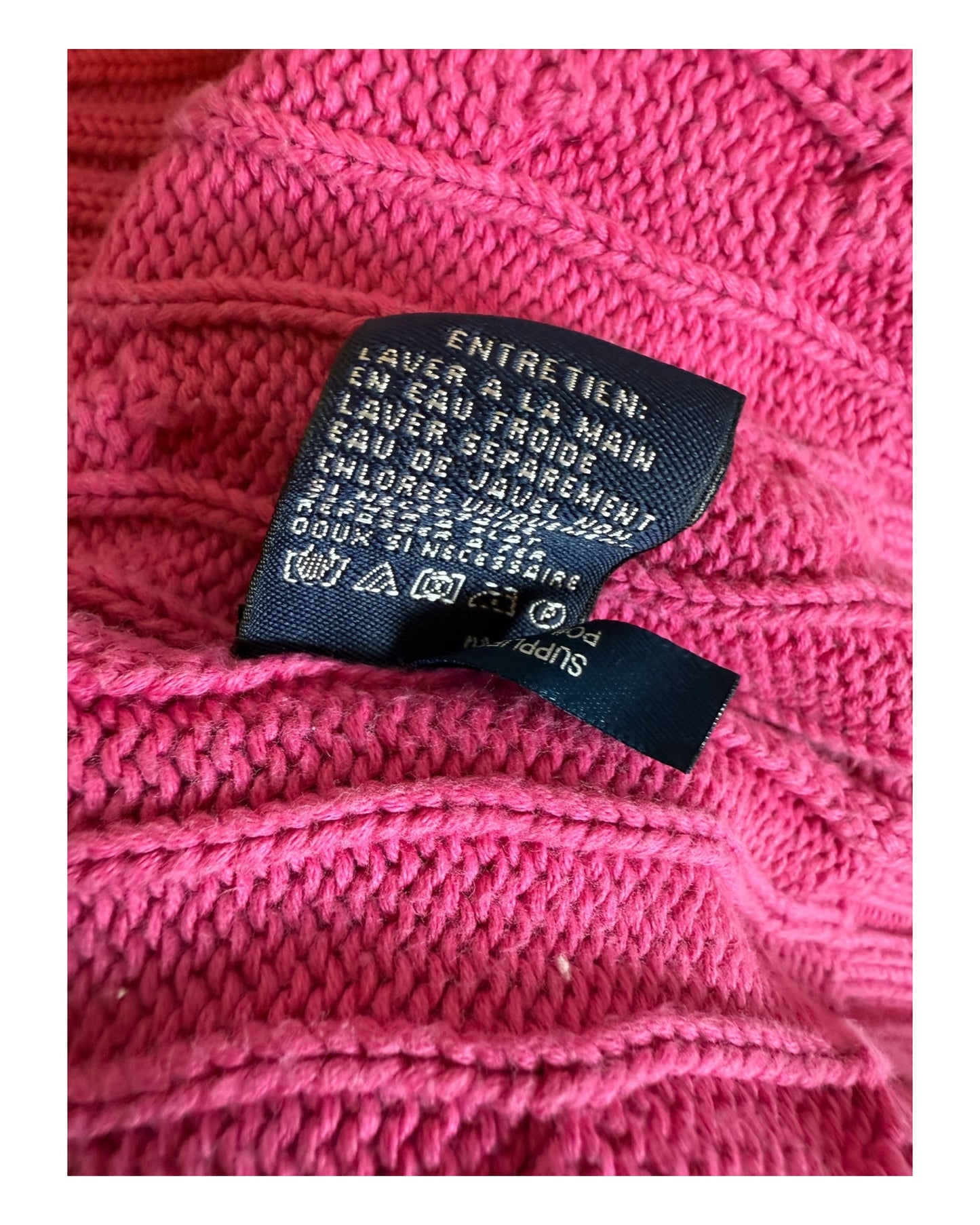Polo Ralph Lauren Zopfmuster Pullover pink Größe M