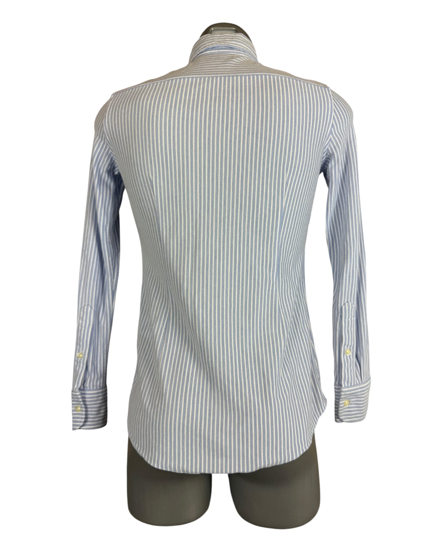 Polo Ralph Lauren Knit Oxford Bluse hellblau weiß gestreift Größe S